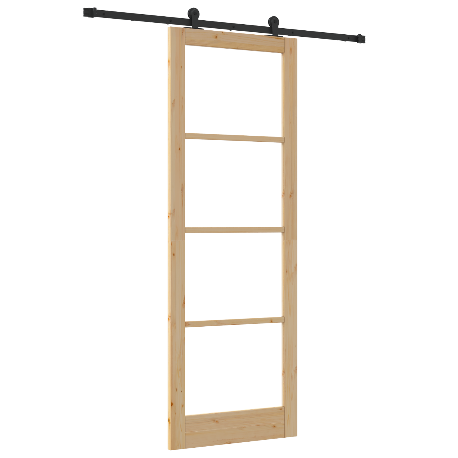 Sliding Door with Hardware Set 'ORKDAL'Solid Wood & Glass - Image 2