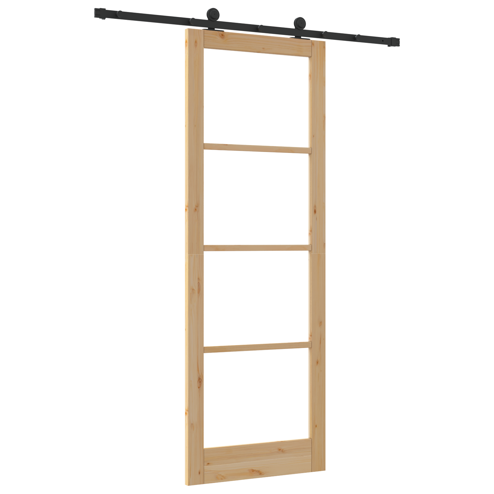 Sliding Door with Hardware Set 'ORKDAL'Solid Wood & Glass - Image 6