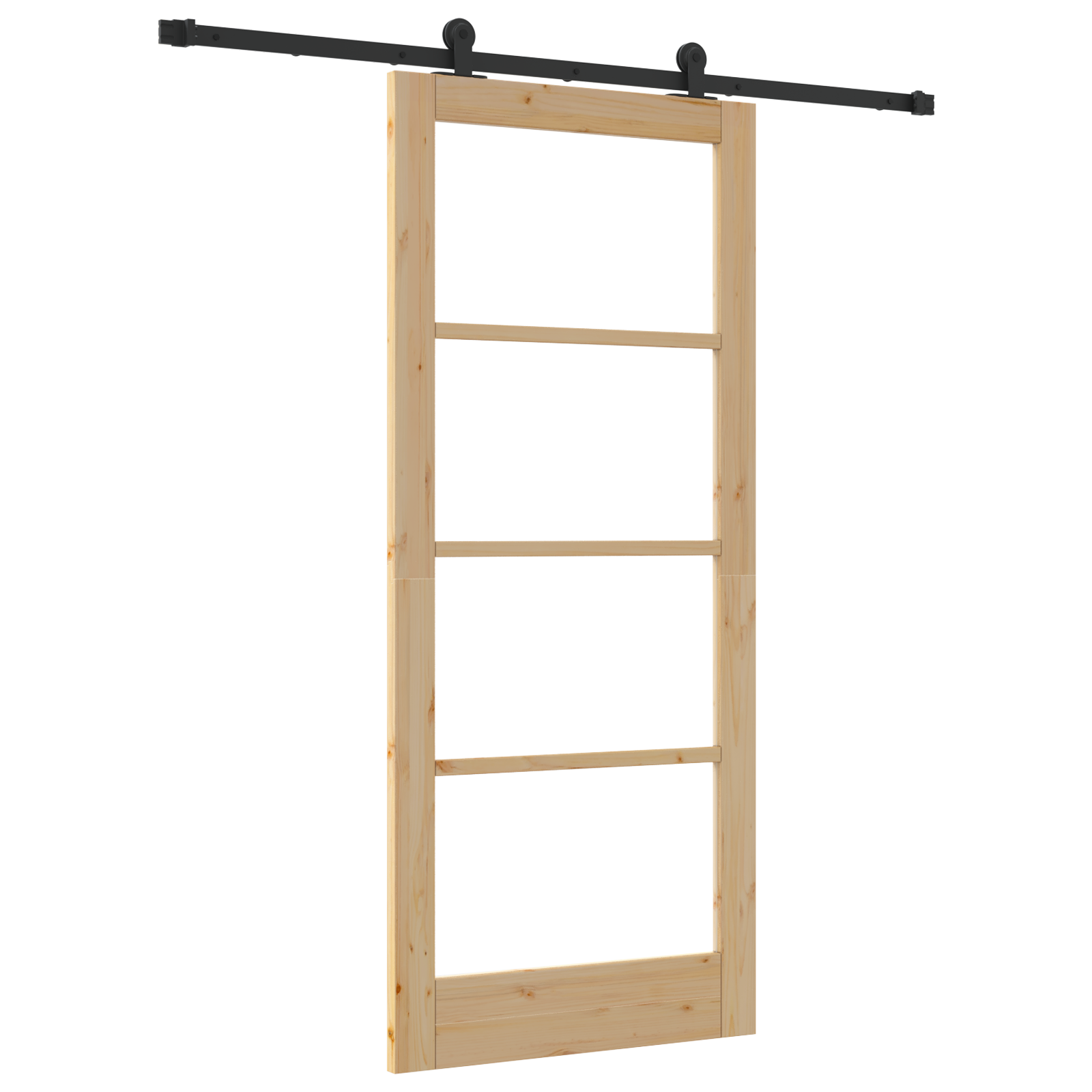 Sliding Door with Hardware Set 'ORKDAL'Solid Wood & Glass - Image 2