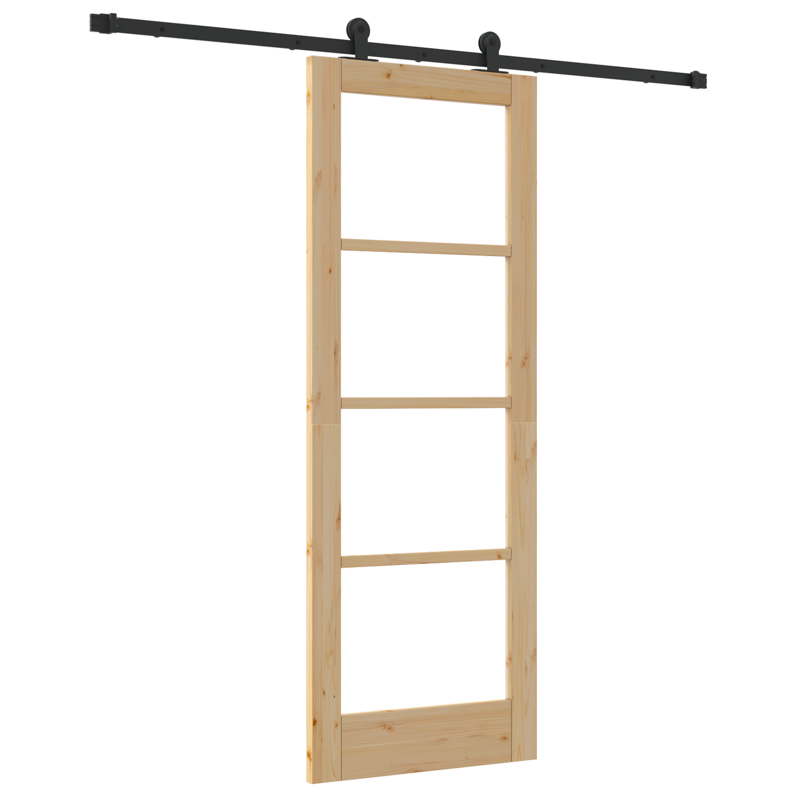 Sliding Door with Hardware Set 'ORKDAL'Solid Wood & Glass - Image 2