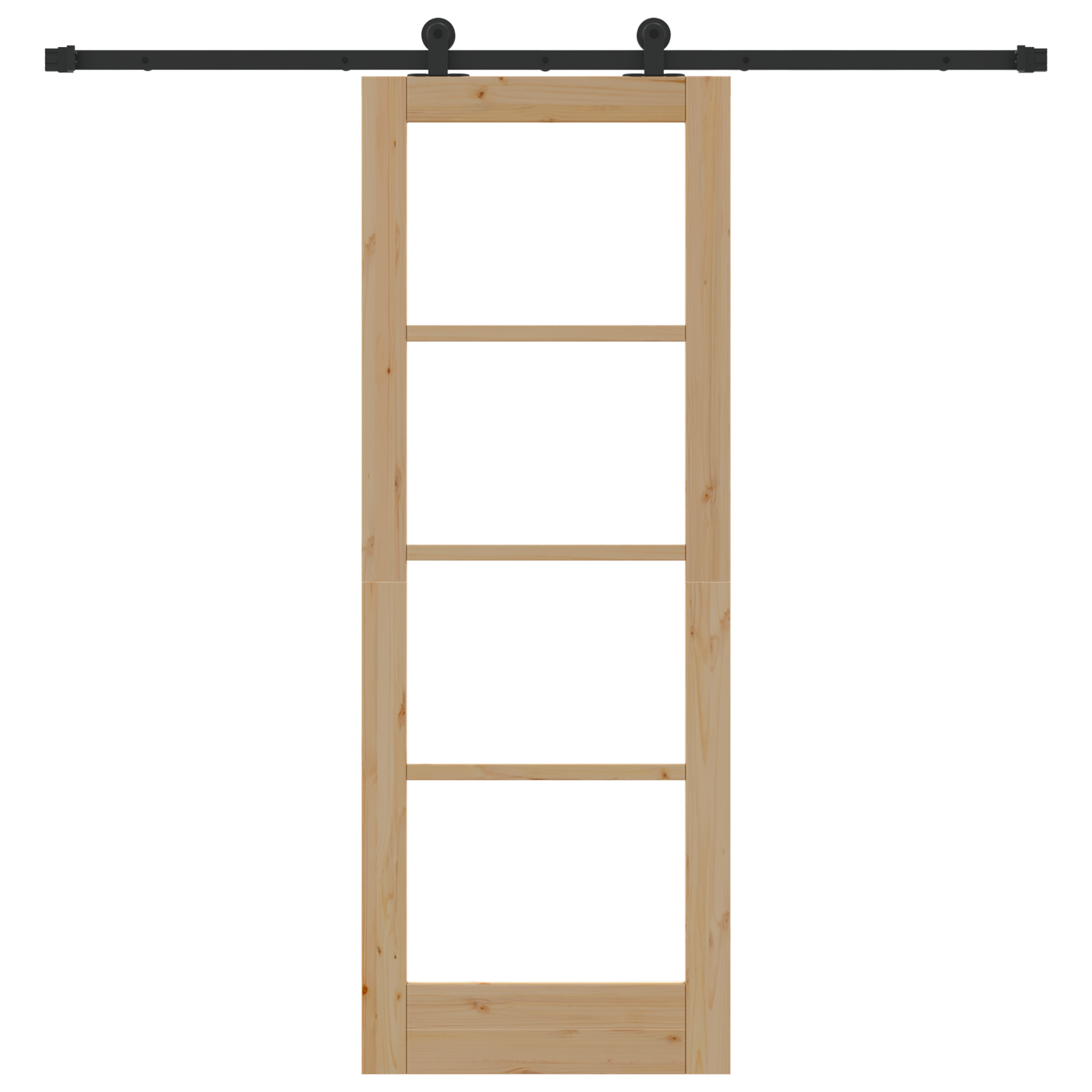 Sliding Door with Hardware Set 'ORKDAL'Solid Wood & Glass - Image 4