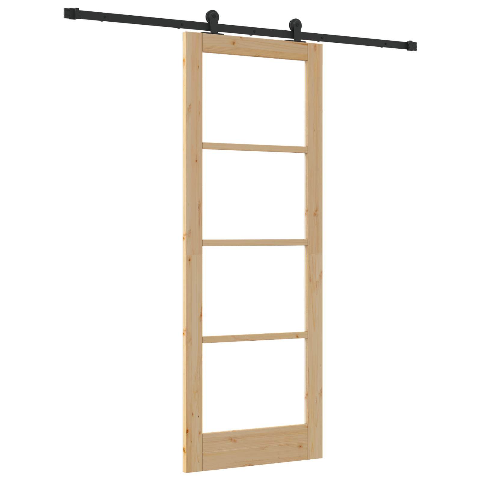 Sliding Door with Hardware Set 'ORKDAL'Solid Wood & Glass - Image 2