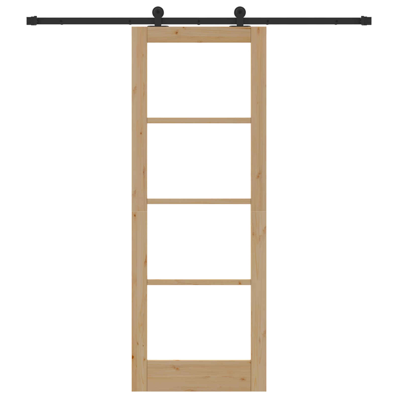 Sliding Door with Hardware Set 'ORKDAL'Solid Wood & Glass - Image 4