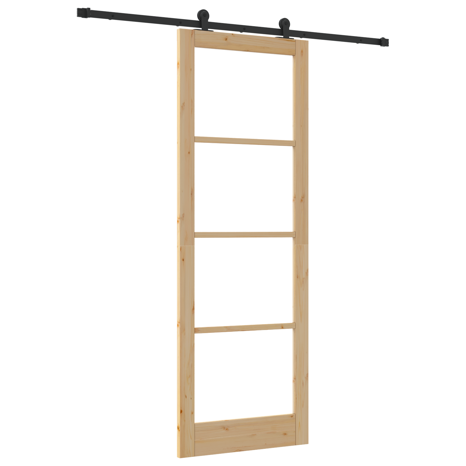 Sliding Door with Hardware Set 'ORKDAL'Solid Wood & Glass - Image 2