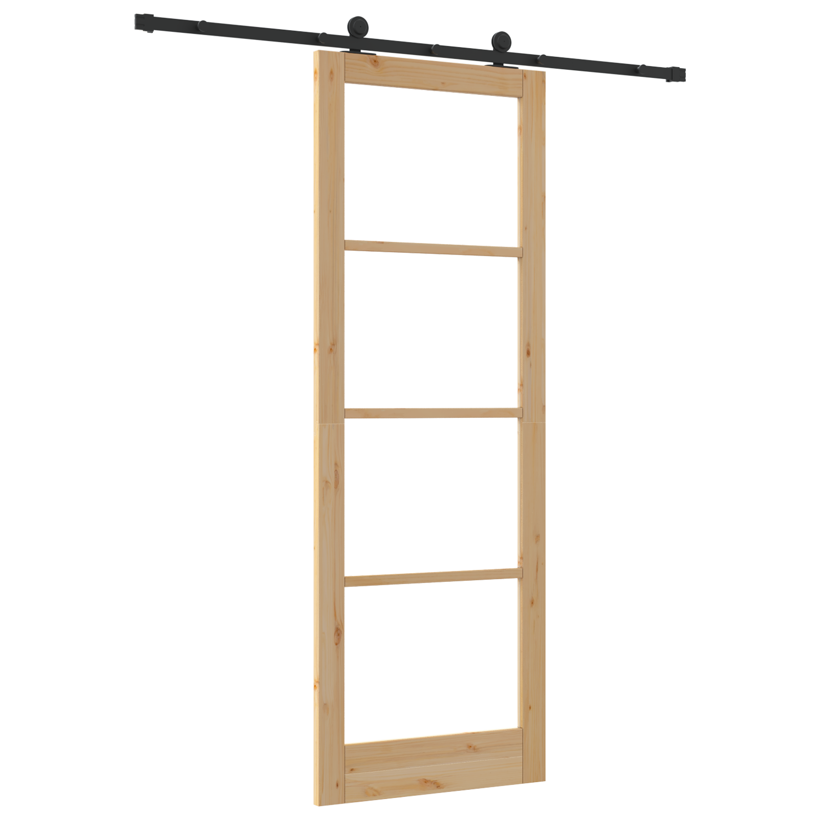 Sliding Door with Hardware Set 'ORKDAL'Solid Wood & Glass - Image 6