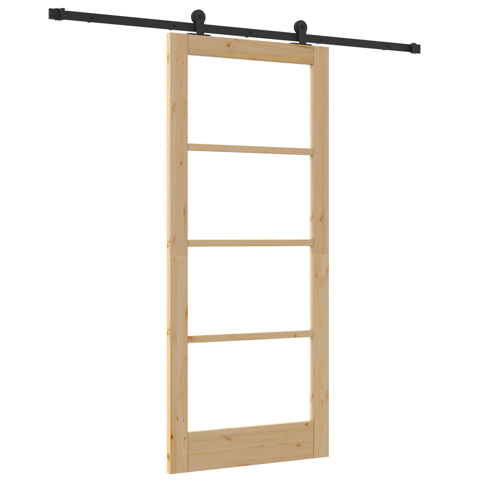 Sliding Door with Hardware Set 'ORKDAL'Solid Wood & Glass - Image 2