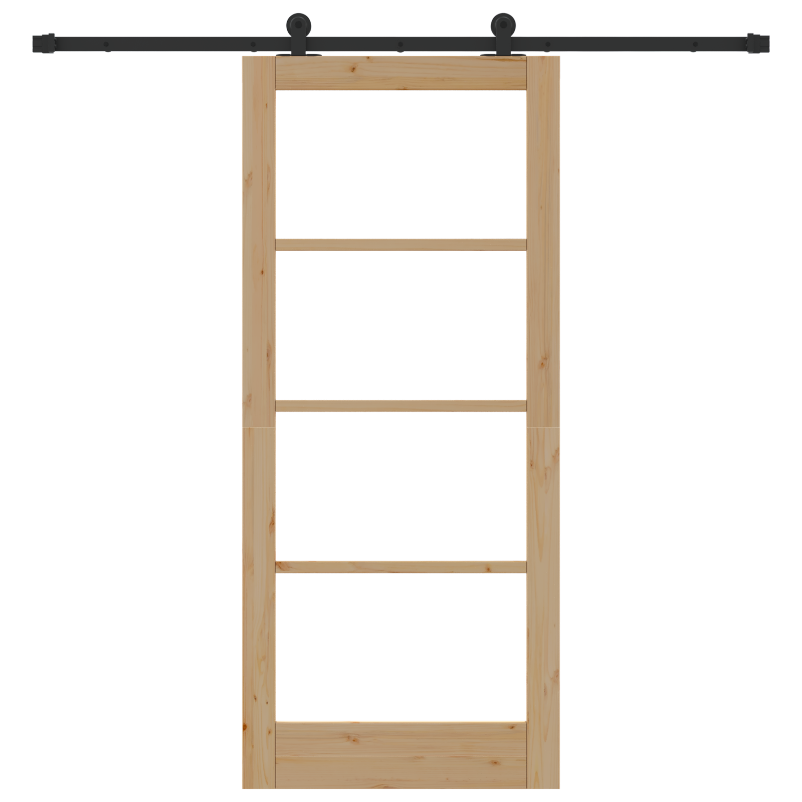 Sliding Door with Hardware Set 'ORKDAL'Solid Wood & Glass - Image 4