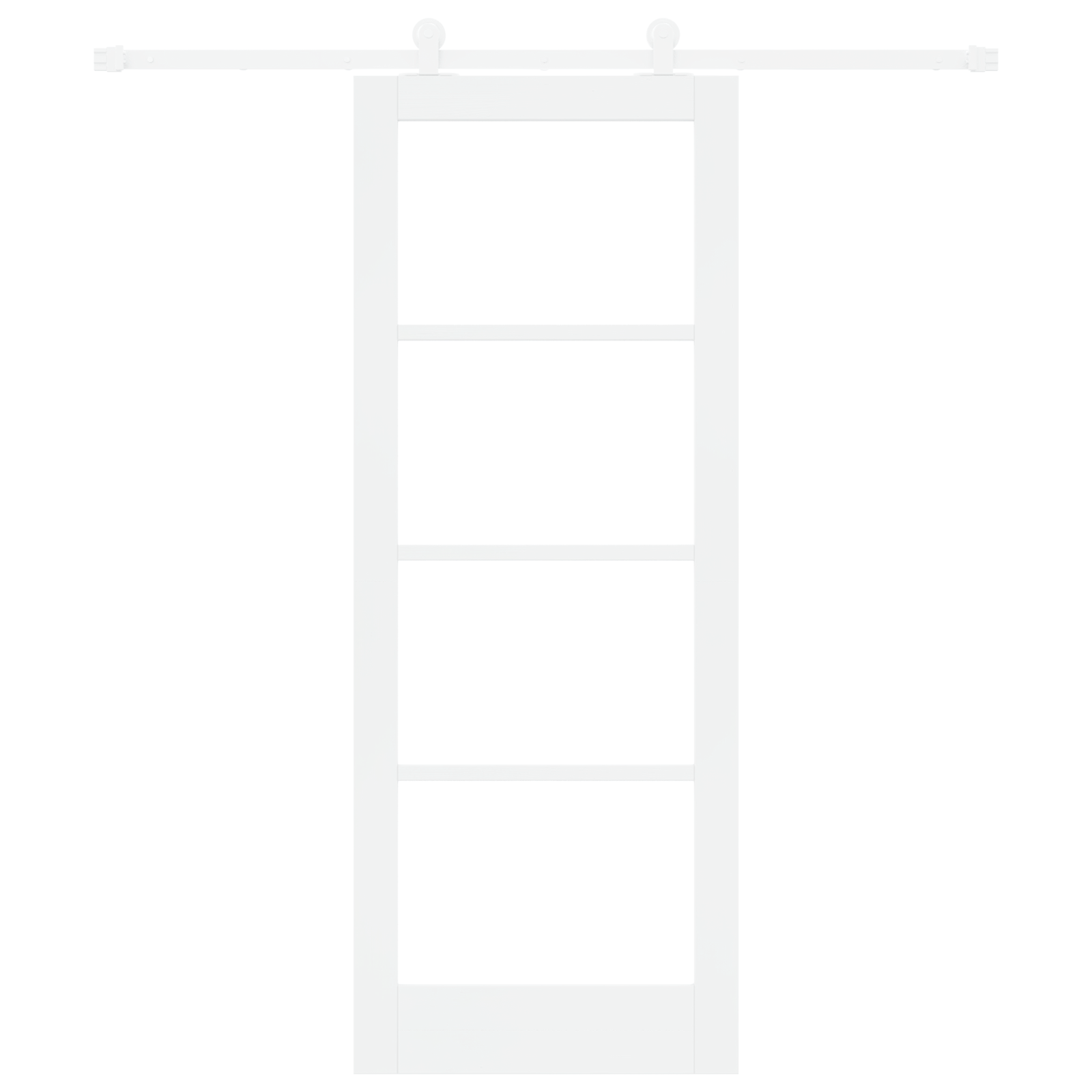 Sliding Door with Hardware Set 'ORKDAL'White MDF & Glass - Image 4