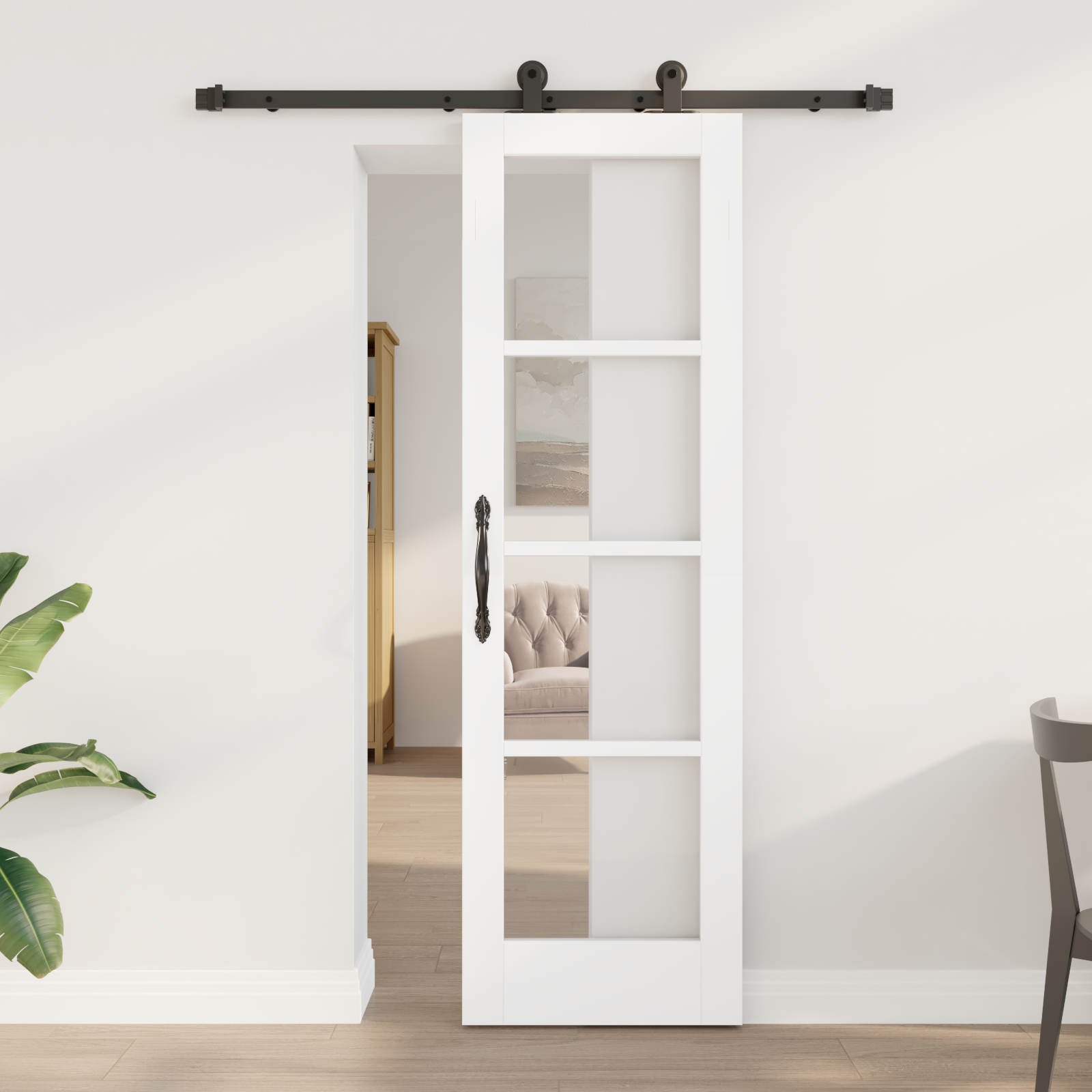 Sliding Door with Hardware Set "ORKDAL" White 61x198.5 cm