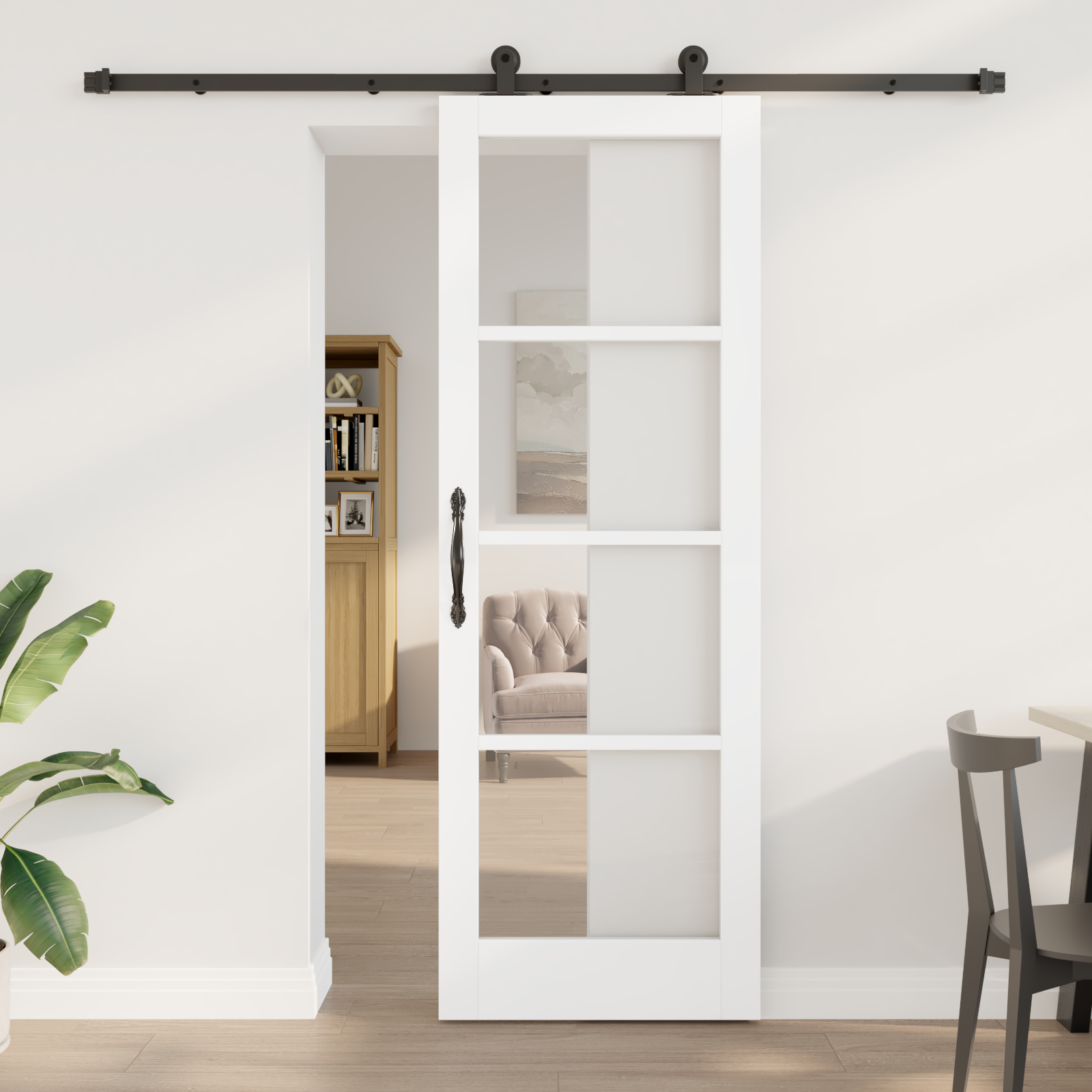 Sliding Door with Hardware Set "ORKDAL" White 73.5x211 cm