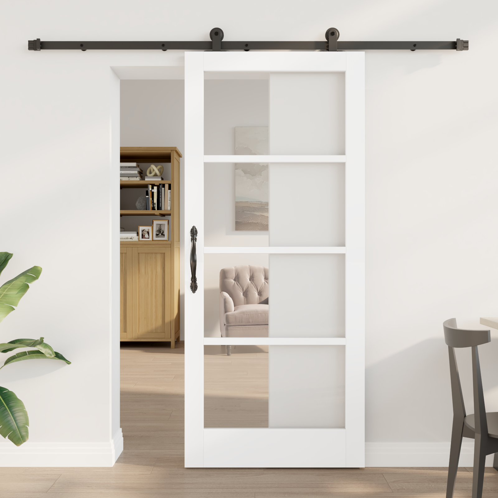 Sliding Door with Hardware Set 'ORKDAL'White 86x198.5 cm