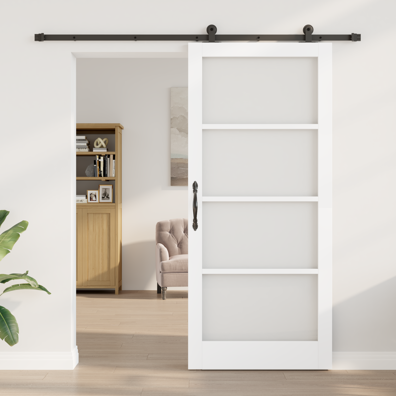 Sliding Door with Hardware Set "ORKDAL" White 93x211 cm - Image 3