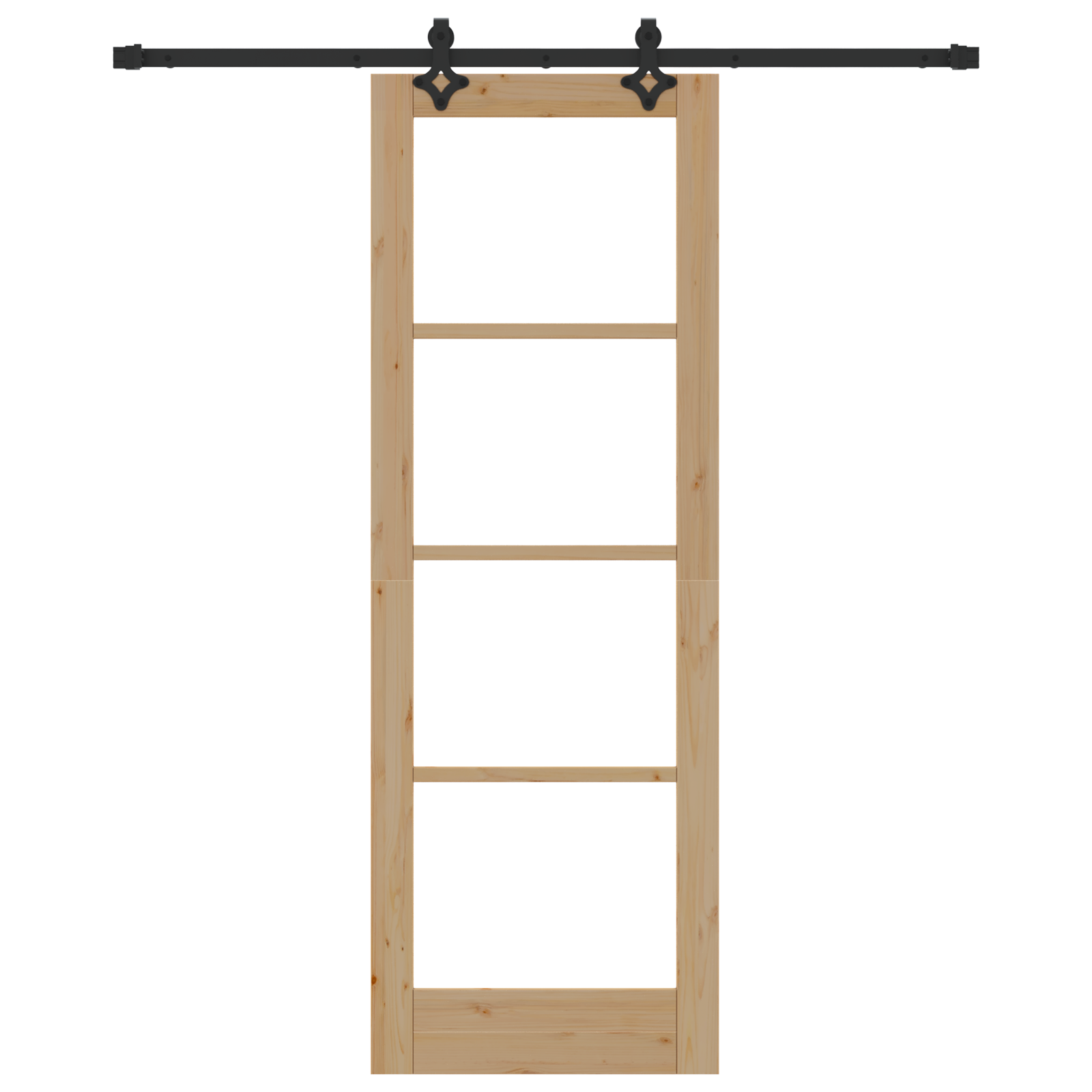 Sliding Door with Hardware Set 'ORKDAL'Solid Wood & Glass - Image 4