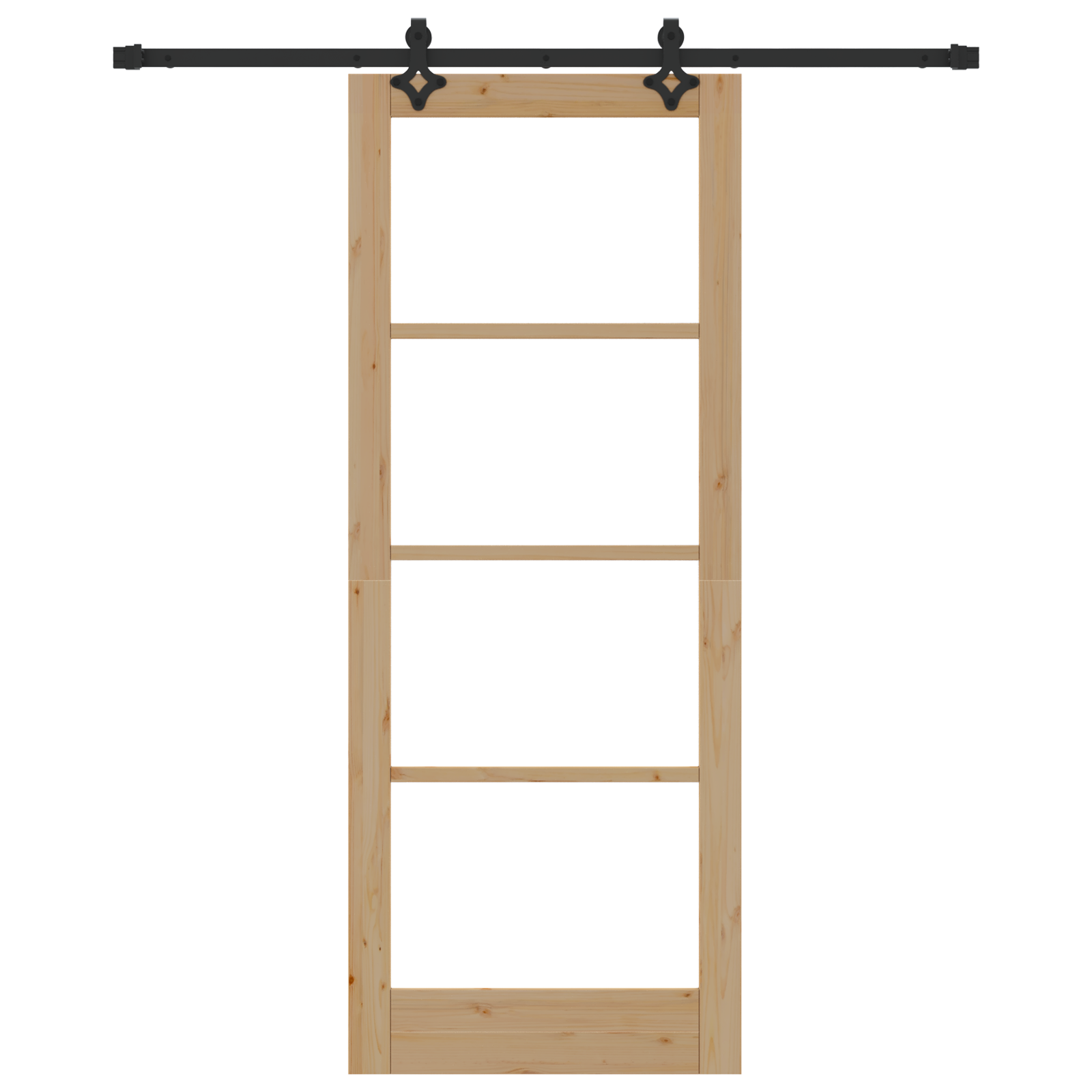 Sliding Door with Hardware Set 'ORKDAL'Solid Wood & Glass - Image 4