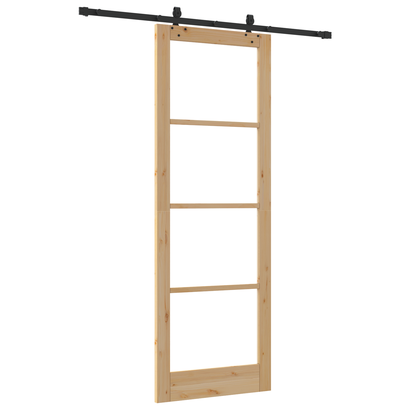 Sliding Door with Hardware Set 'ORKDAL'Solid Wood & Glass - Image 6