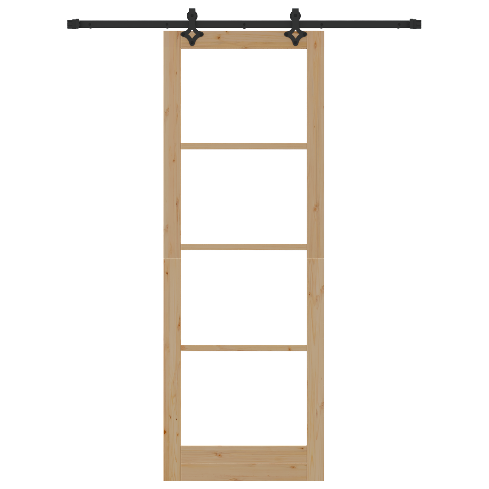 Sliding Door with Hardware Set 'ORKDAL'Solid Wood & Glass - Image 4