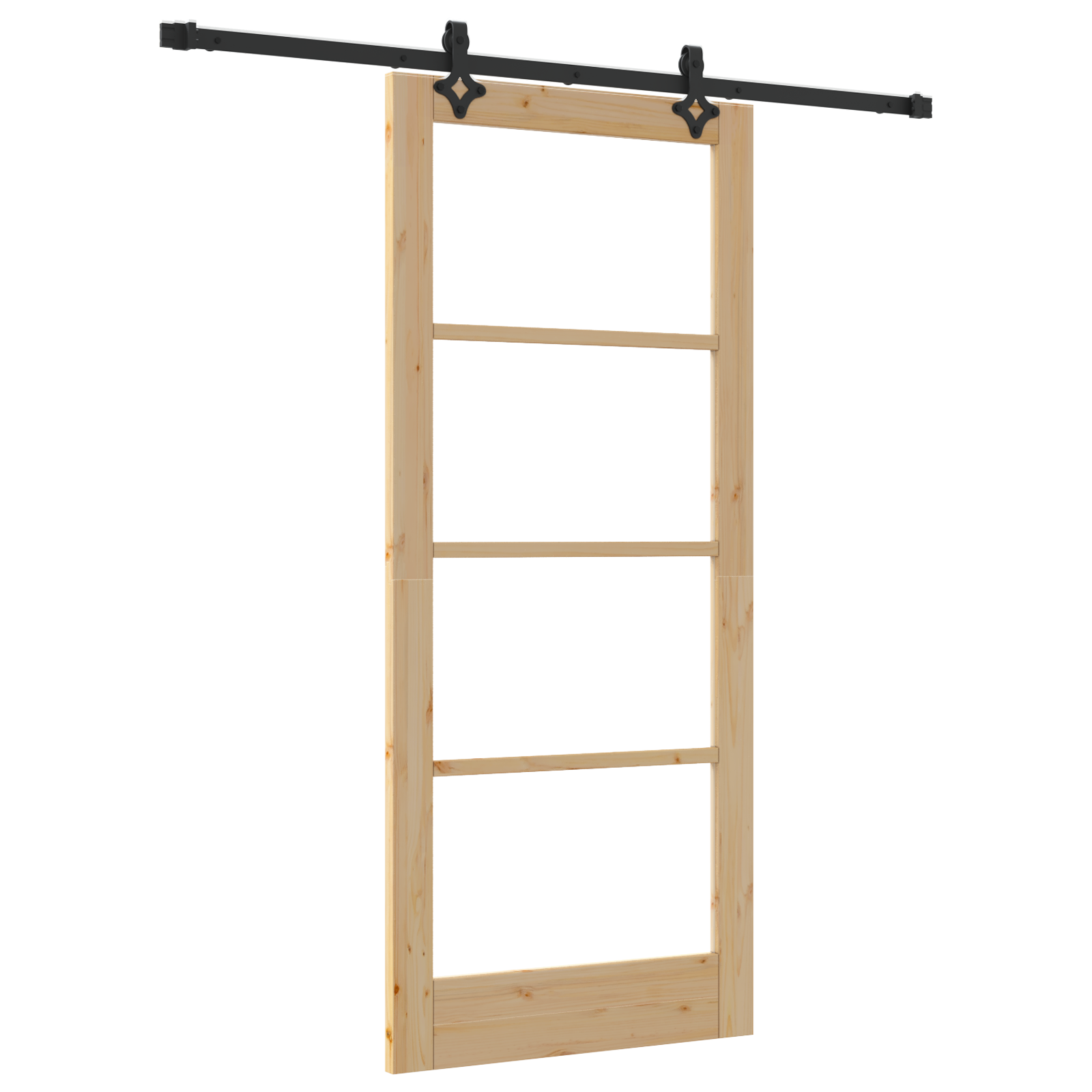 Sliding Door with Hardware Set 'ORKDAL'Solid Wood & Glass - Image 2