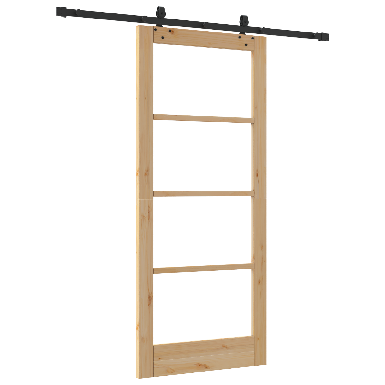 Sliding Door with Hardware Set 'ORKDAL'Solid Wood & Glass - Image 6
