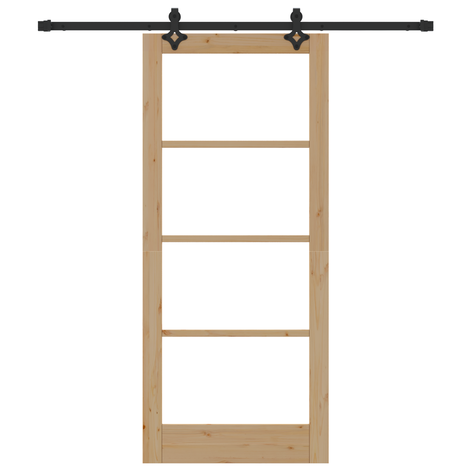 Sliding Door with Hardware Set 'ORKDAL'Solid Wood & Glass - Image 4