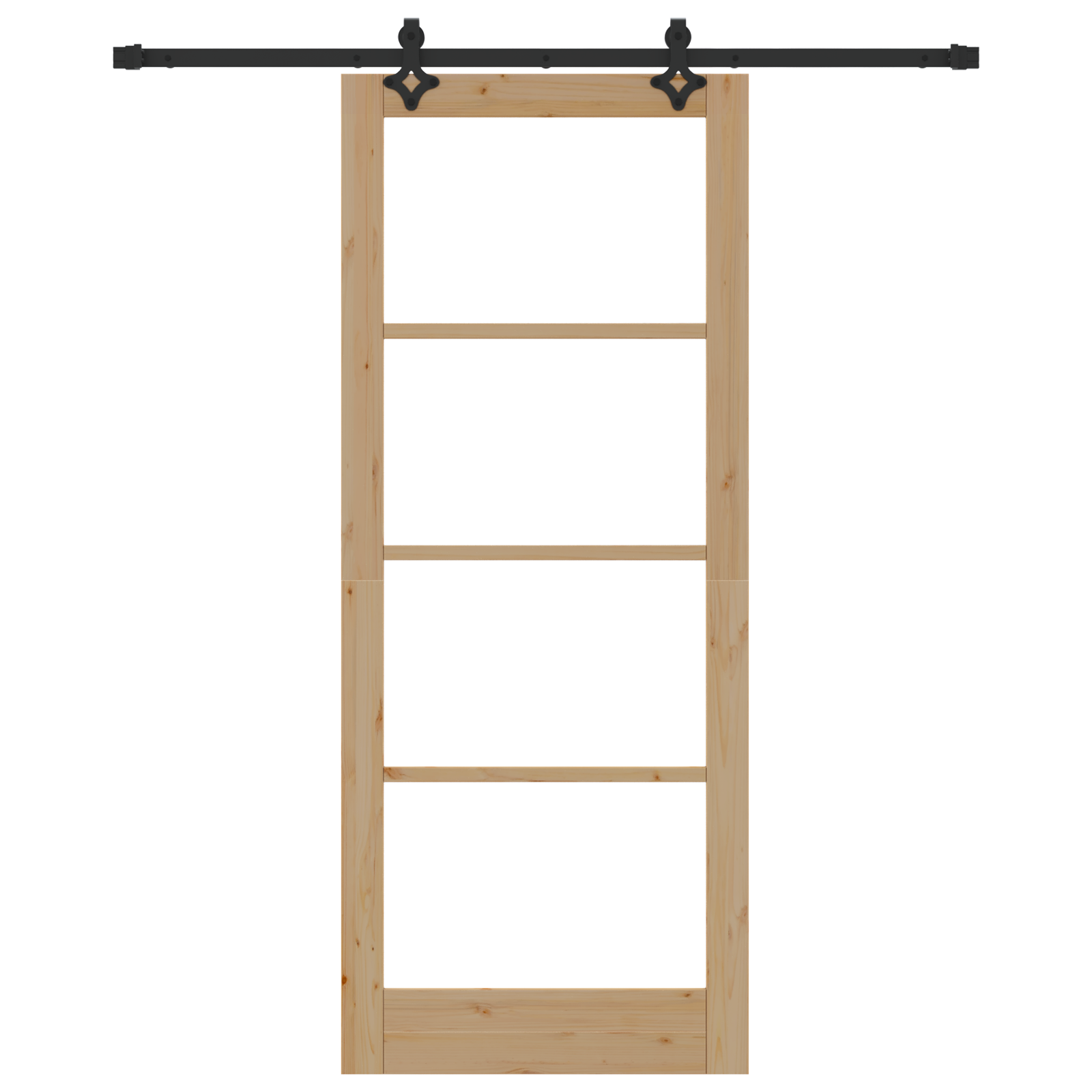 Sliding Door with Hardware Set 'ORKDAL'Solid Wood & Glass - Image 4