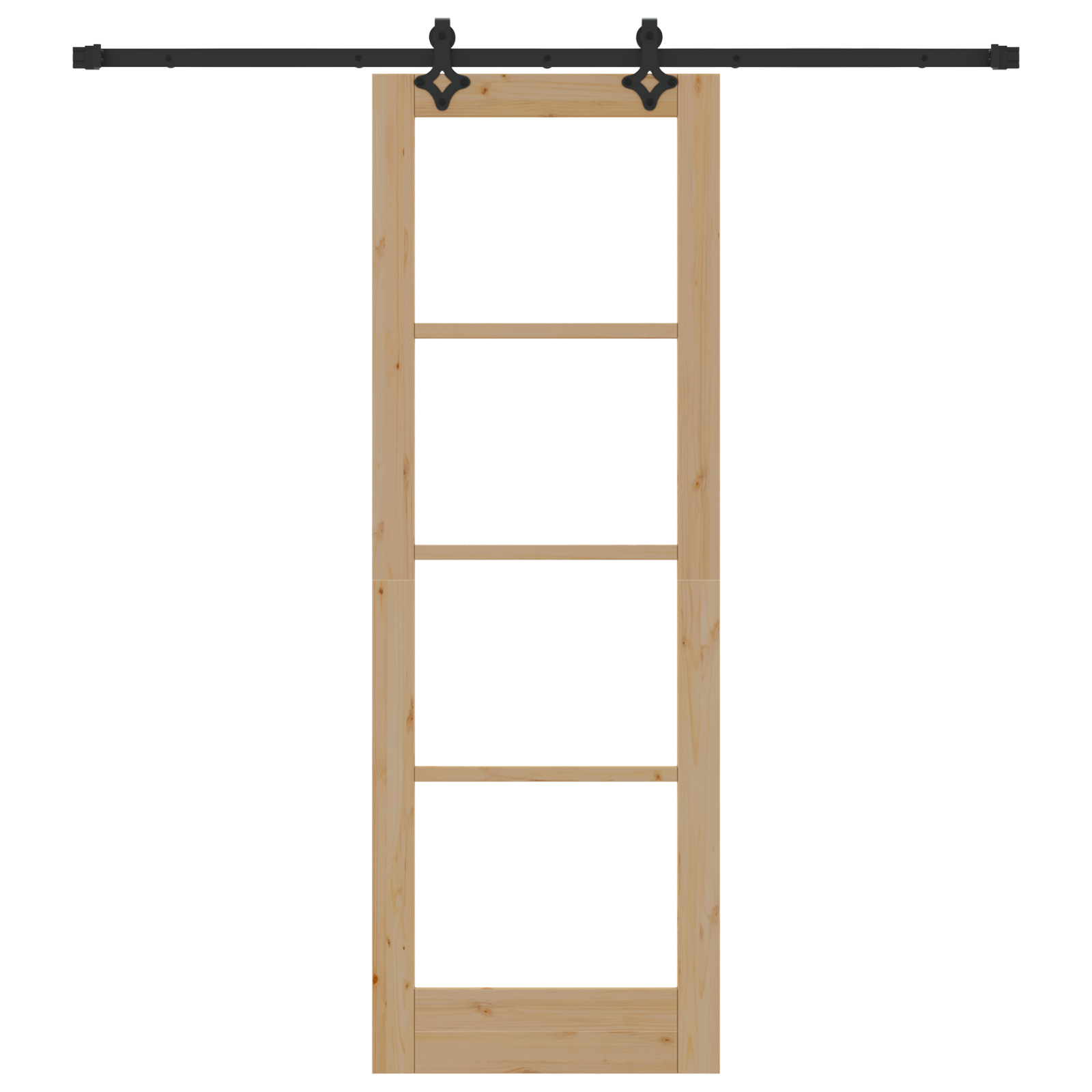 Sliding Door with Hardware Set "ORKDAL" Solid Wood & Glass - Image 4