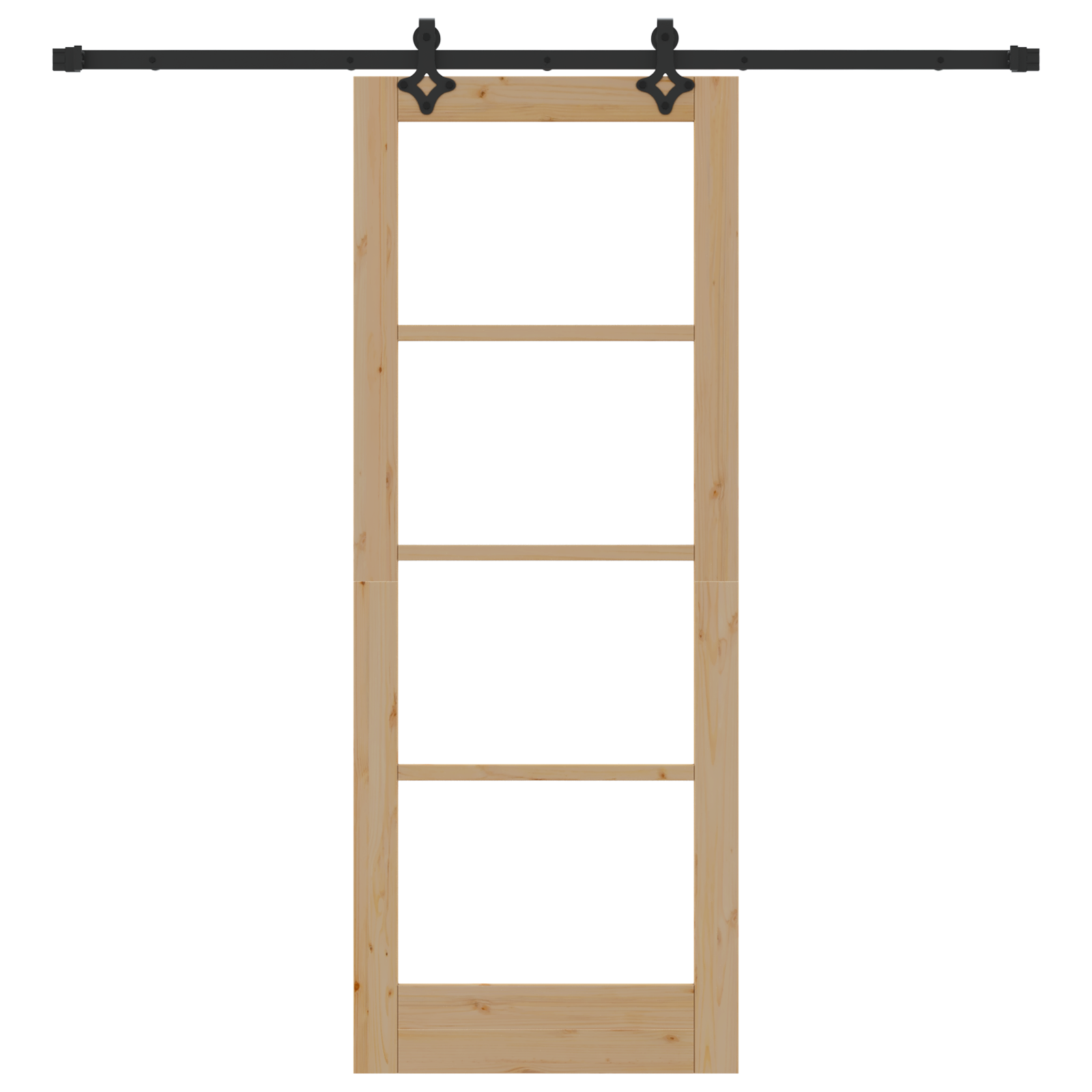 Sliding Door with Hardware Set "ORKDAL" Solid Wood & Glass - Image 4