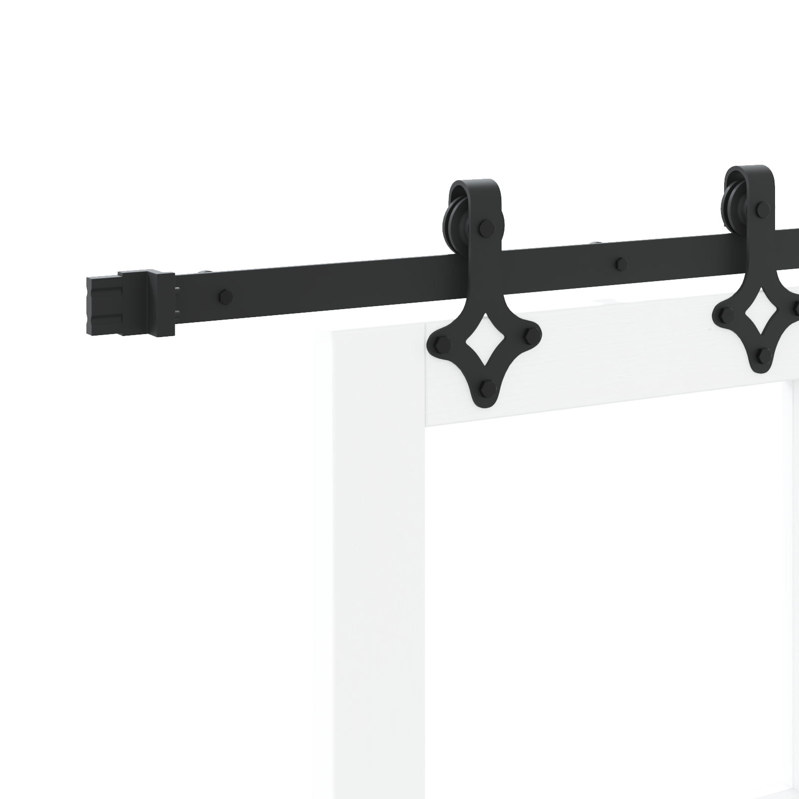 Sliding Door with Hardware Set 'ORKDAL'White Solid Wood & Glass - Image 10