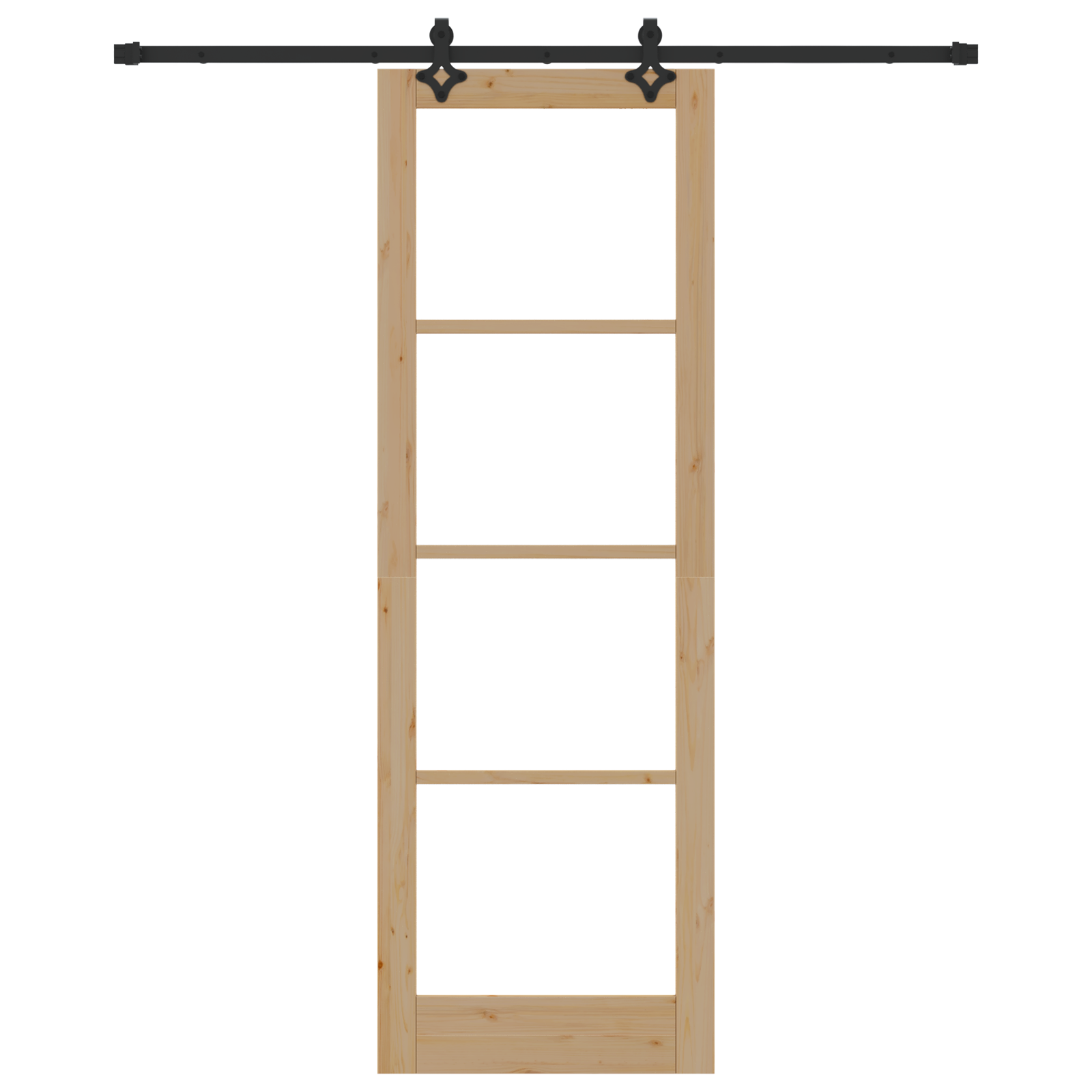 Sliding Door with Hardware Set 'ORKDAL'Solid Wood & Glass - Image 4