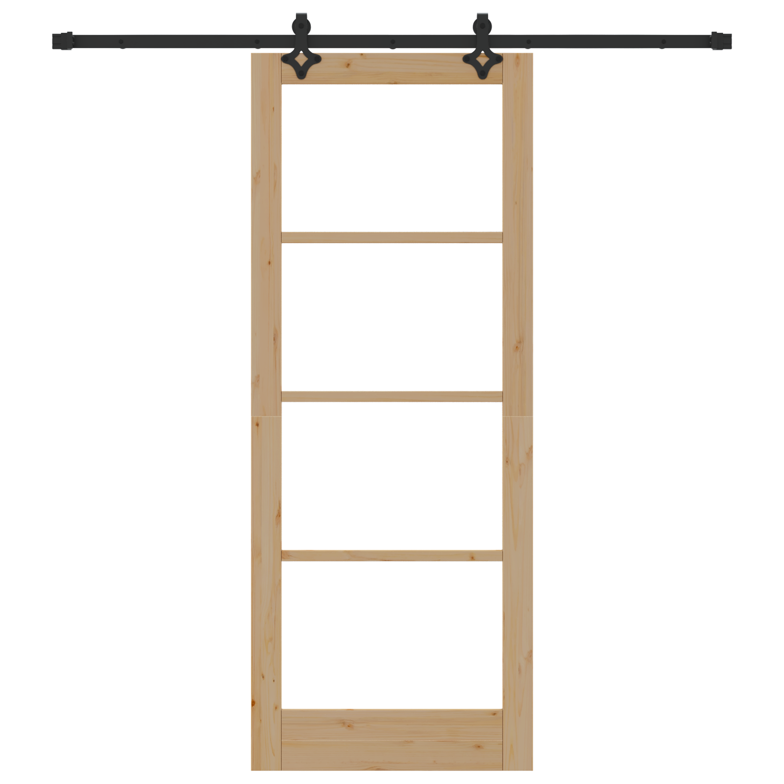 Sliding Door with Hardware Set "ORKDAL" Solid Wood & Glass - Image 4