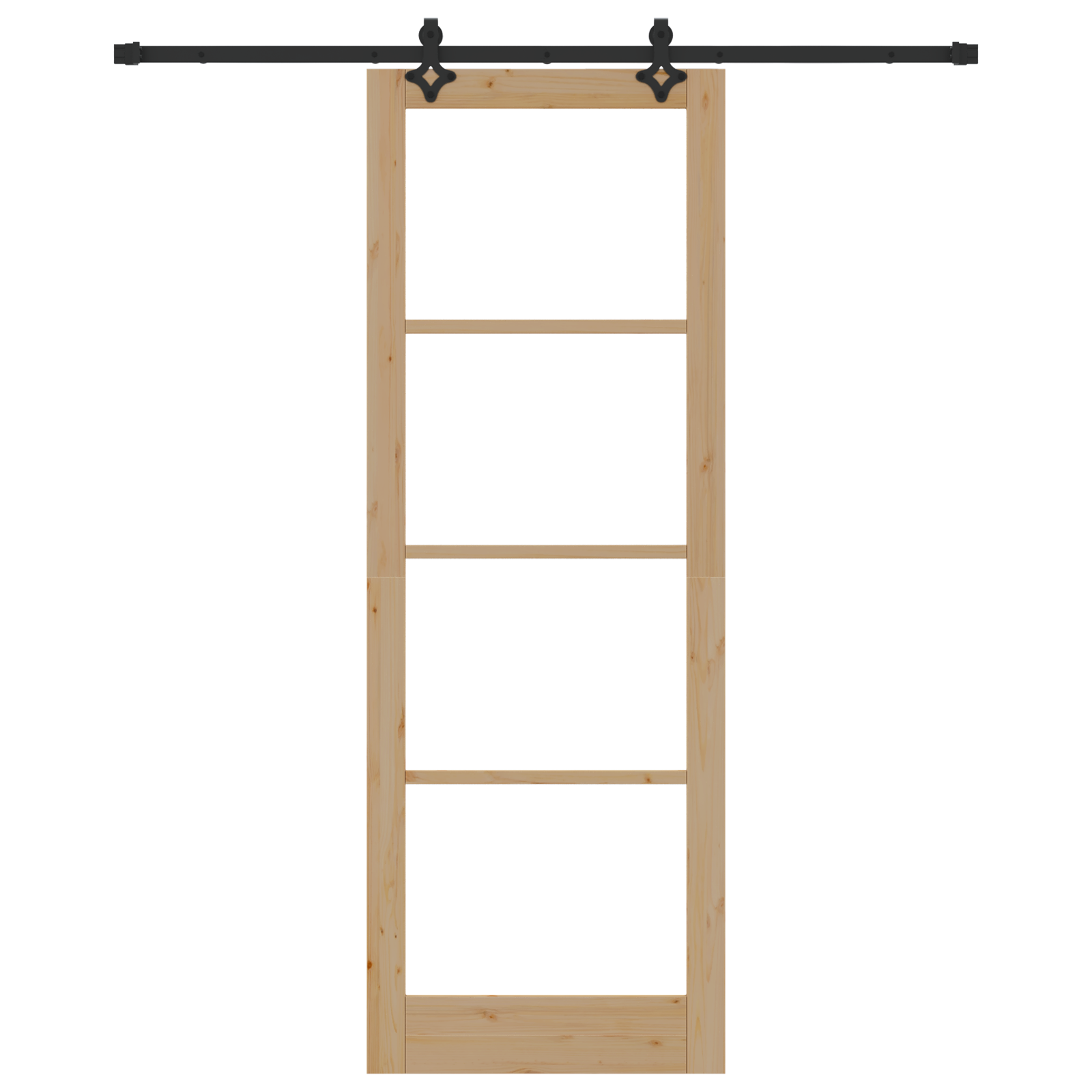 Sliding Door with Hardware Set "ORKDAL" Solid Wood & Glass - Image 4