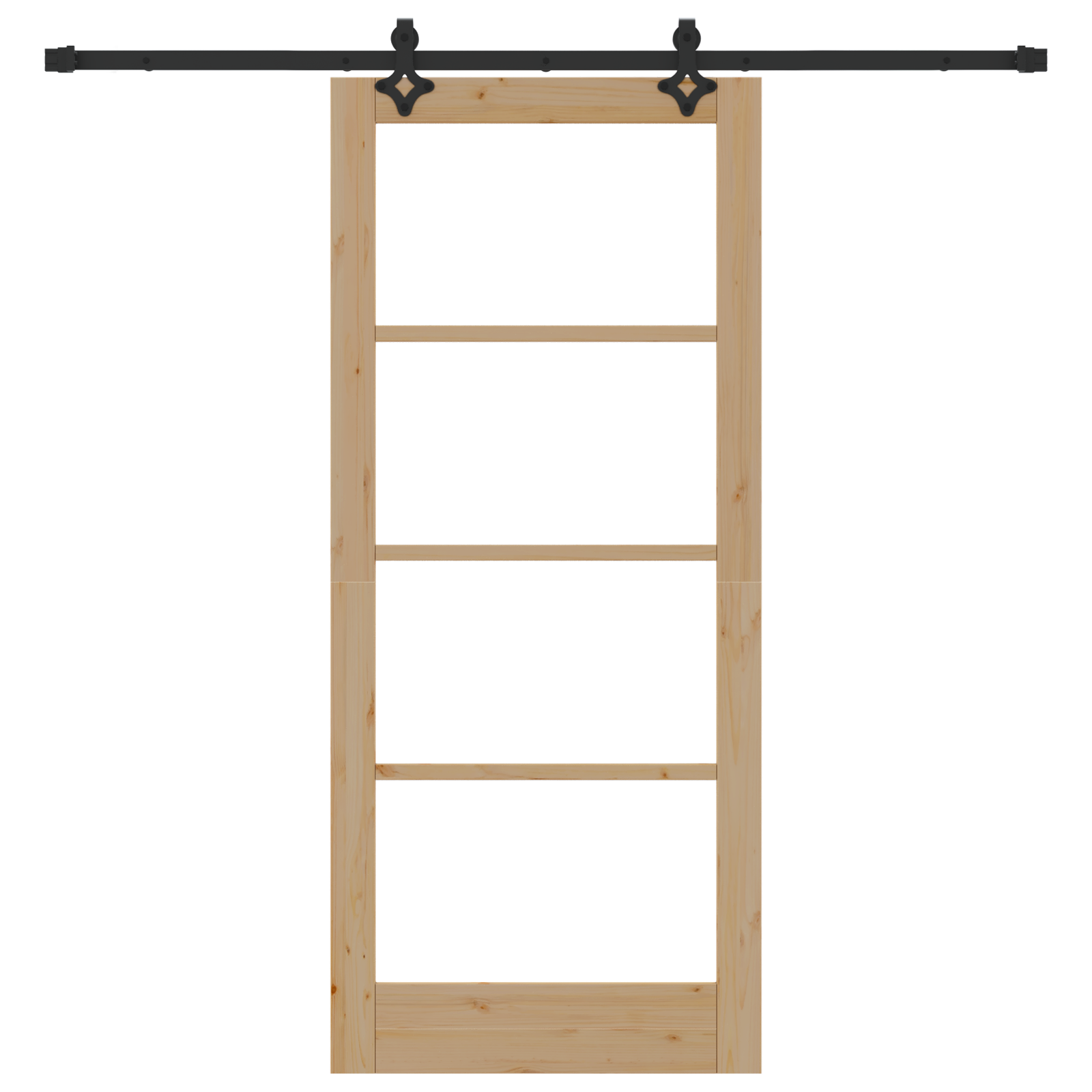 Sliding Door with Hardware Set 'ORKDAL'Solid Wood & Glass - Image 4