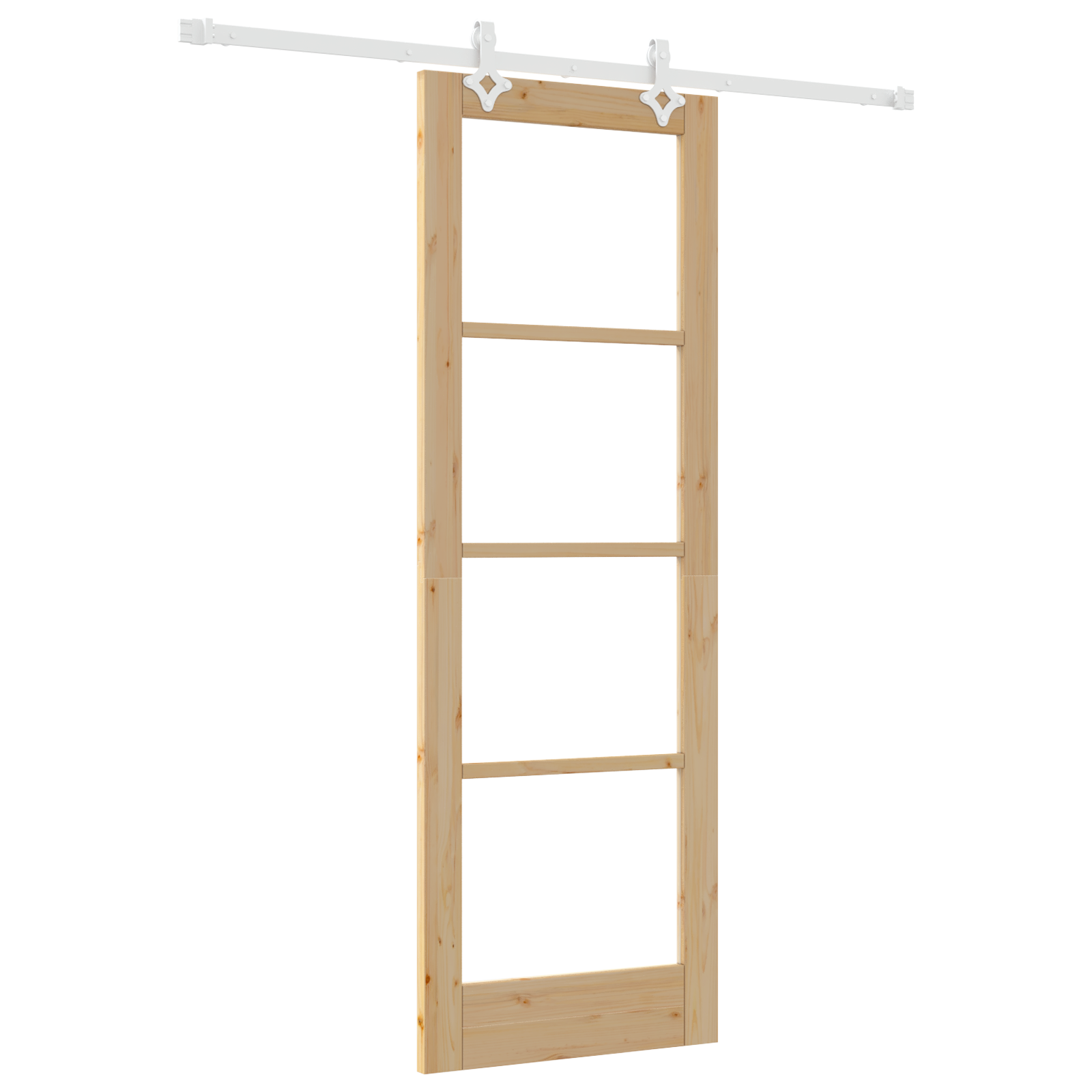 Sliding Door with Hardware Set 73.5x211 cm Solid Wood Pine - Image 2