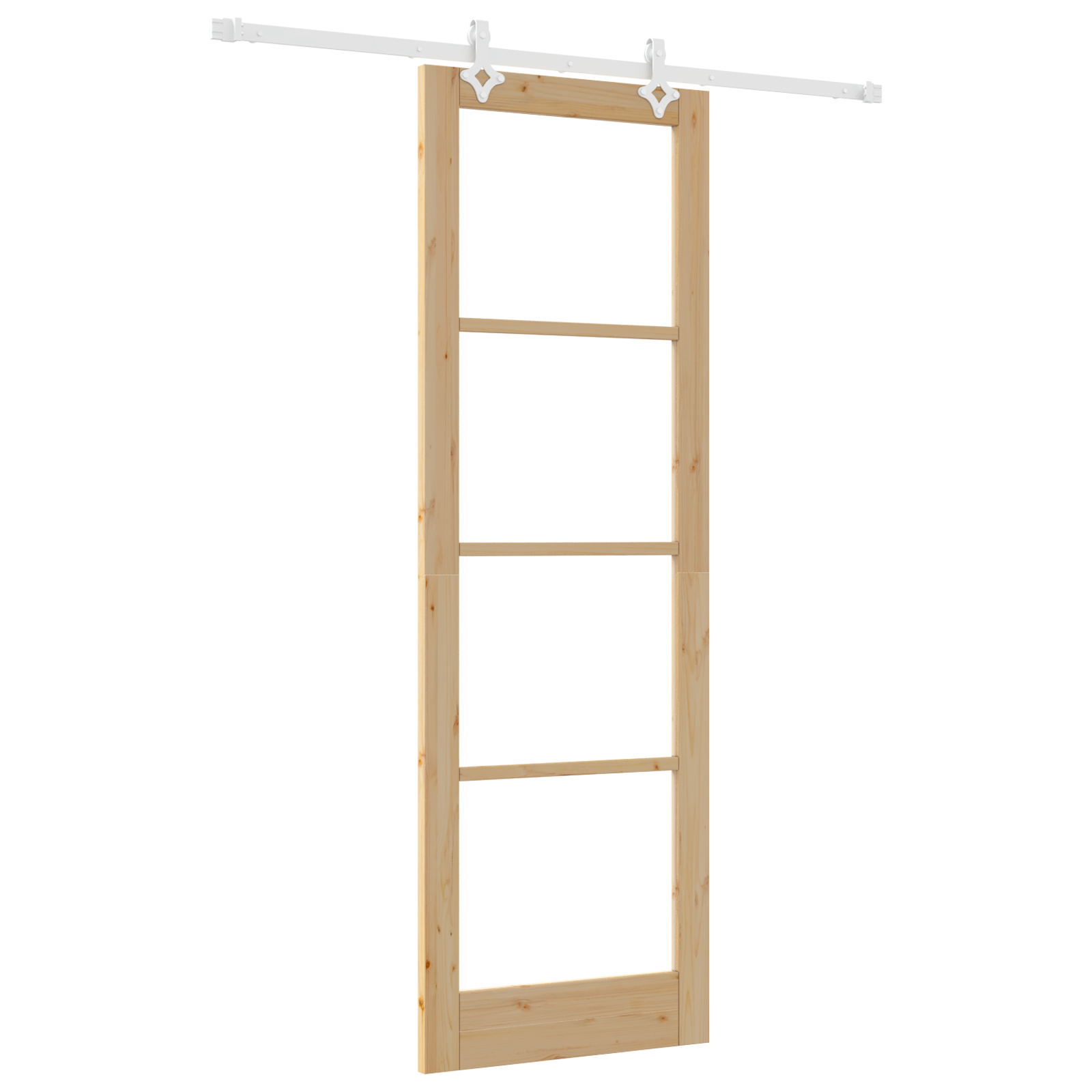 Sliding Door with Hardware Set 78x232 cm Solid Wood Pine - Image 2