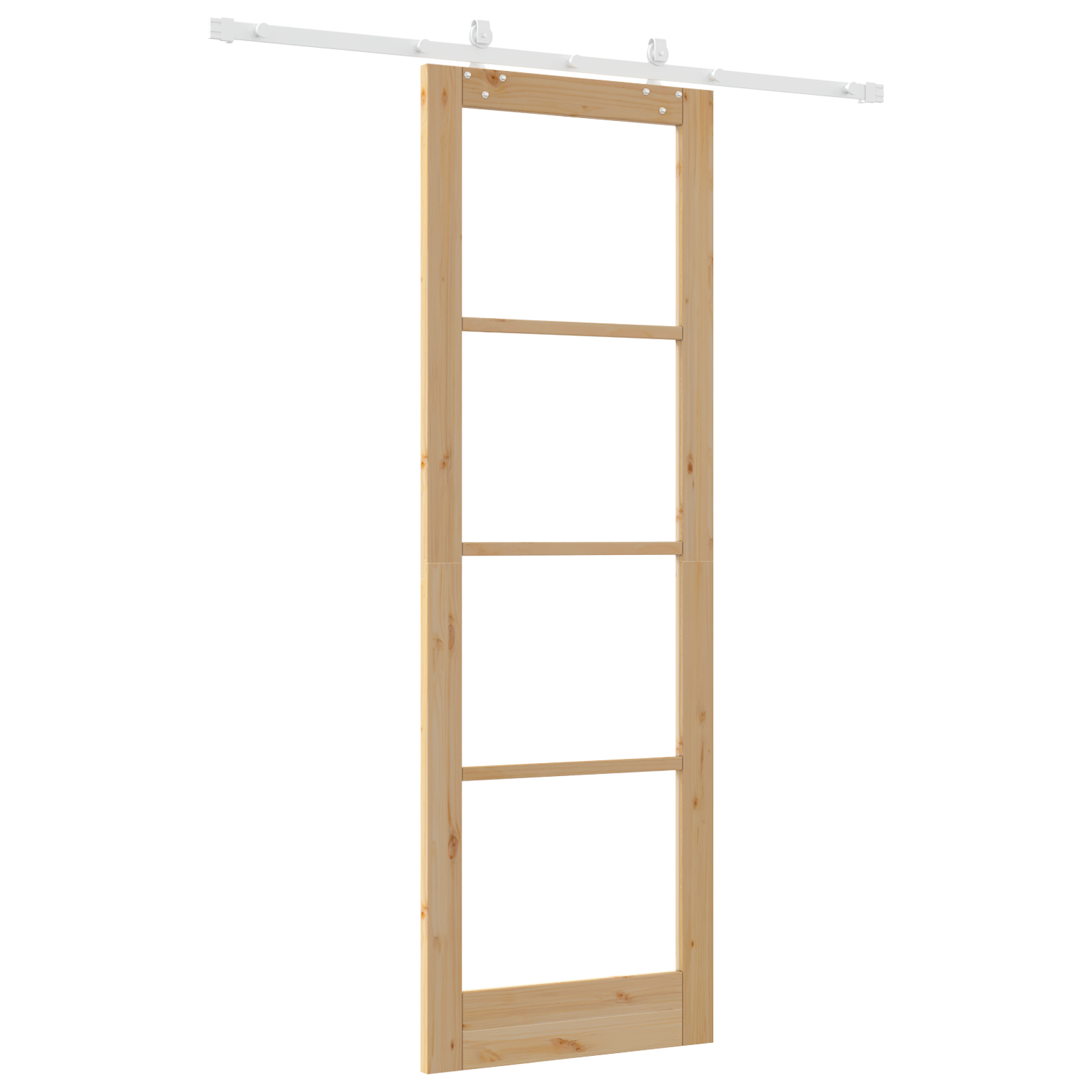 Sliding Door with Hardware Set 78x232 cm Solid Wood Pine - Image 6