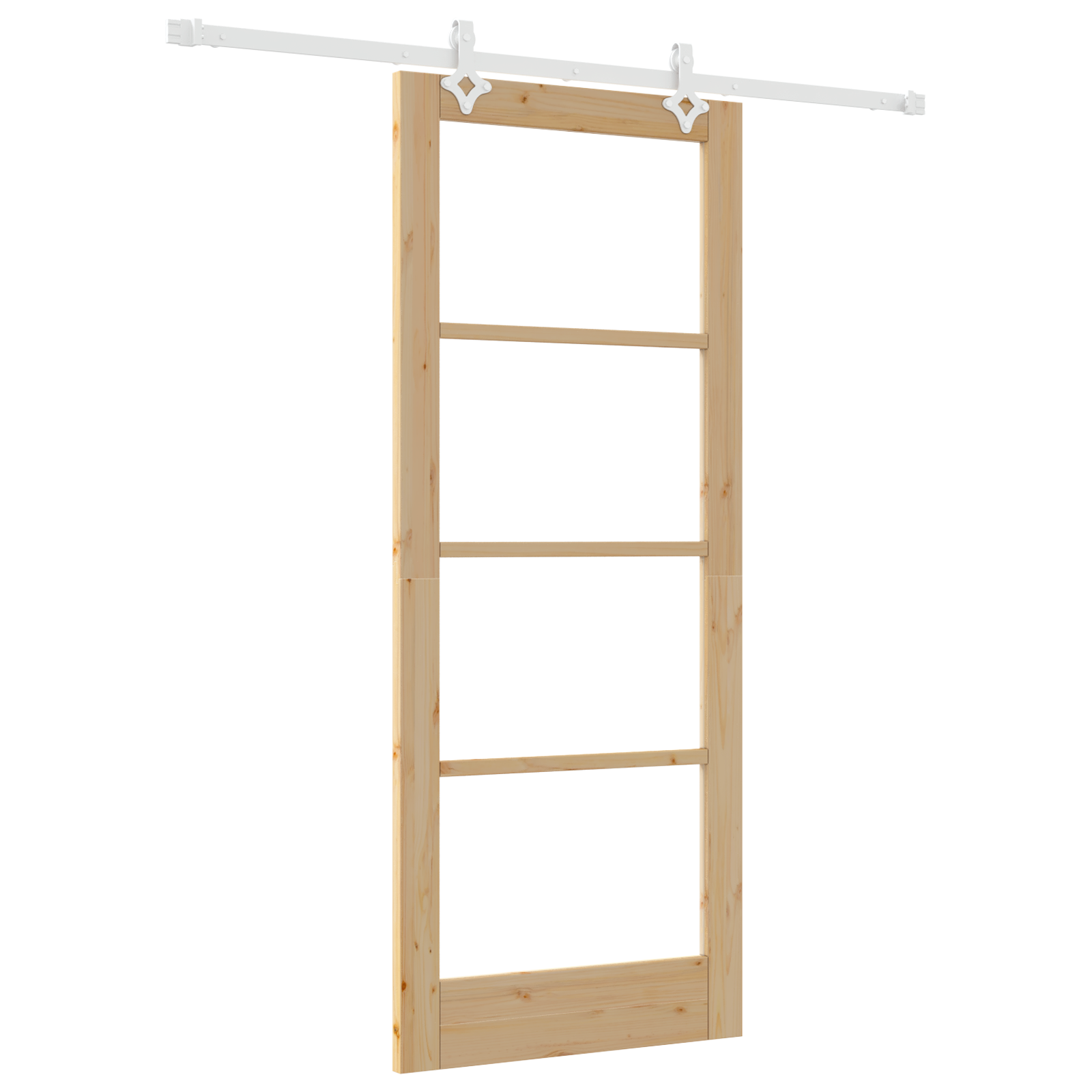 Sliding Door with Hardware Set 83x202 cm Solid Wood Pine - Image 2