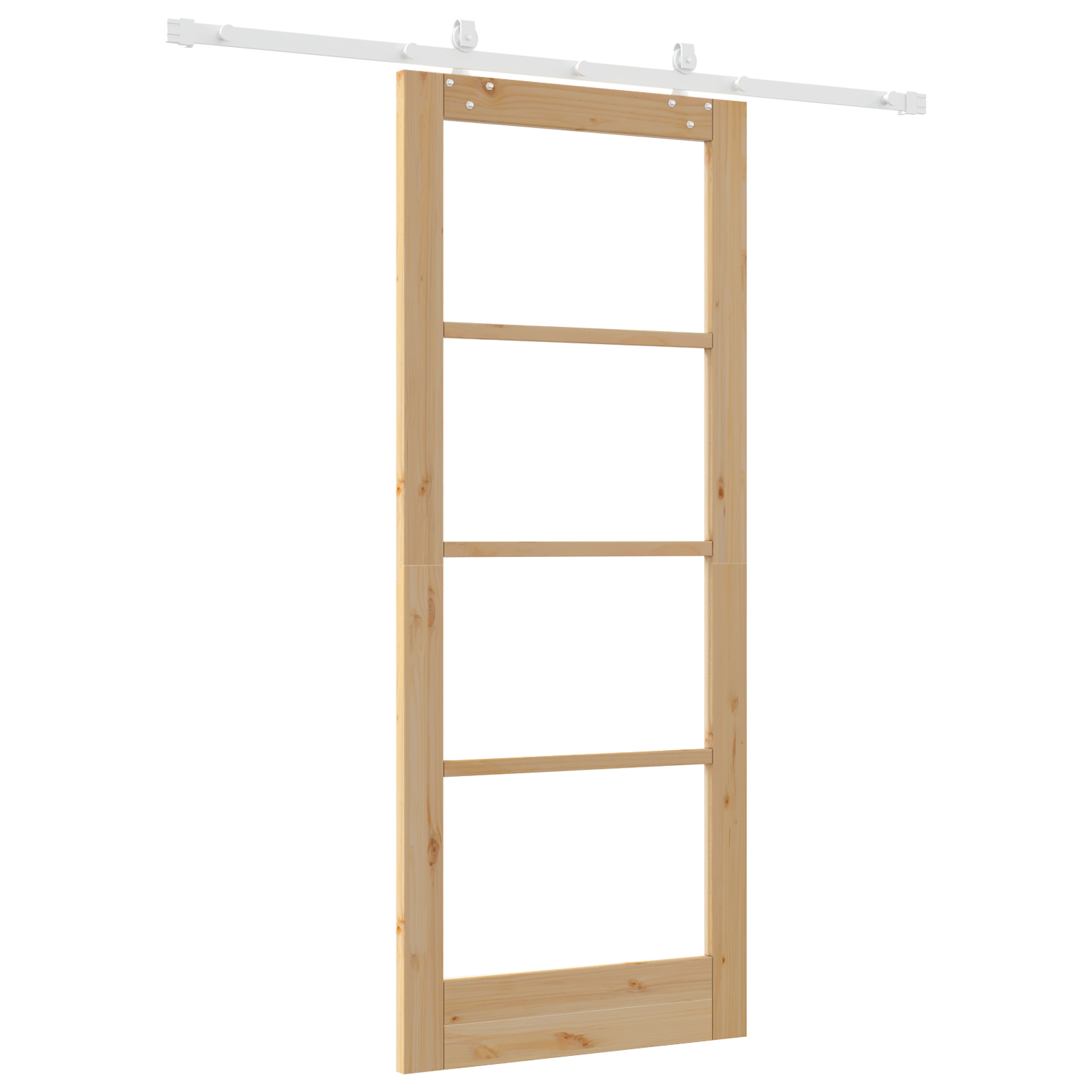Sliding Door with Hardware Set 83x202 cm Solid Wood Pine - Image 6