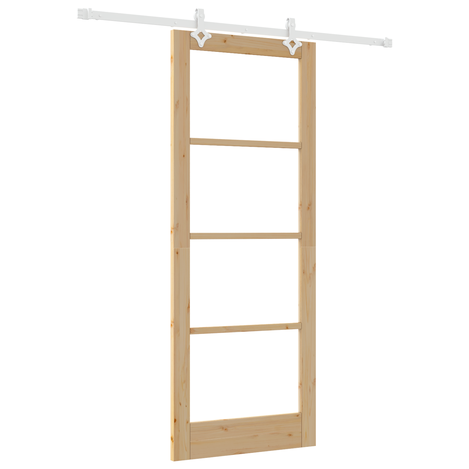 Sliding Door with Hardware Set 83x211 cm Solid Wood Pine - Image 2
