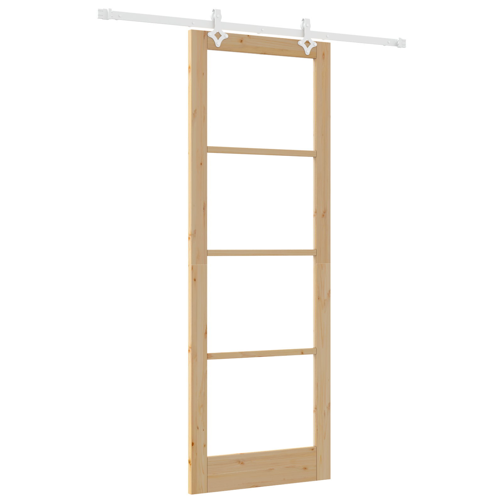 Sliding Door with Hardware Set 83x232 cm Solid Wood Pine - Image 2