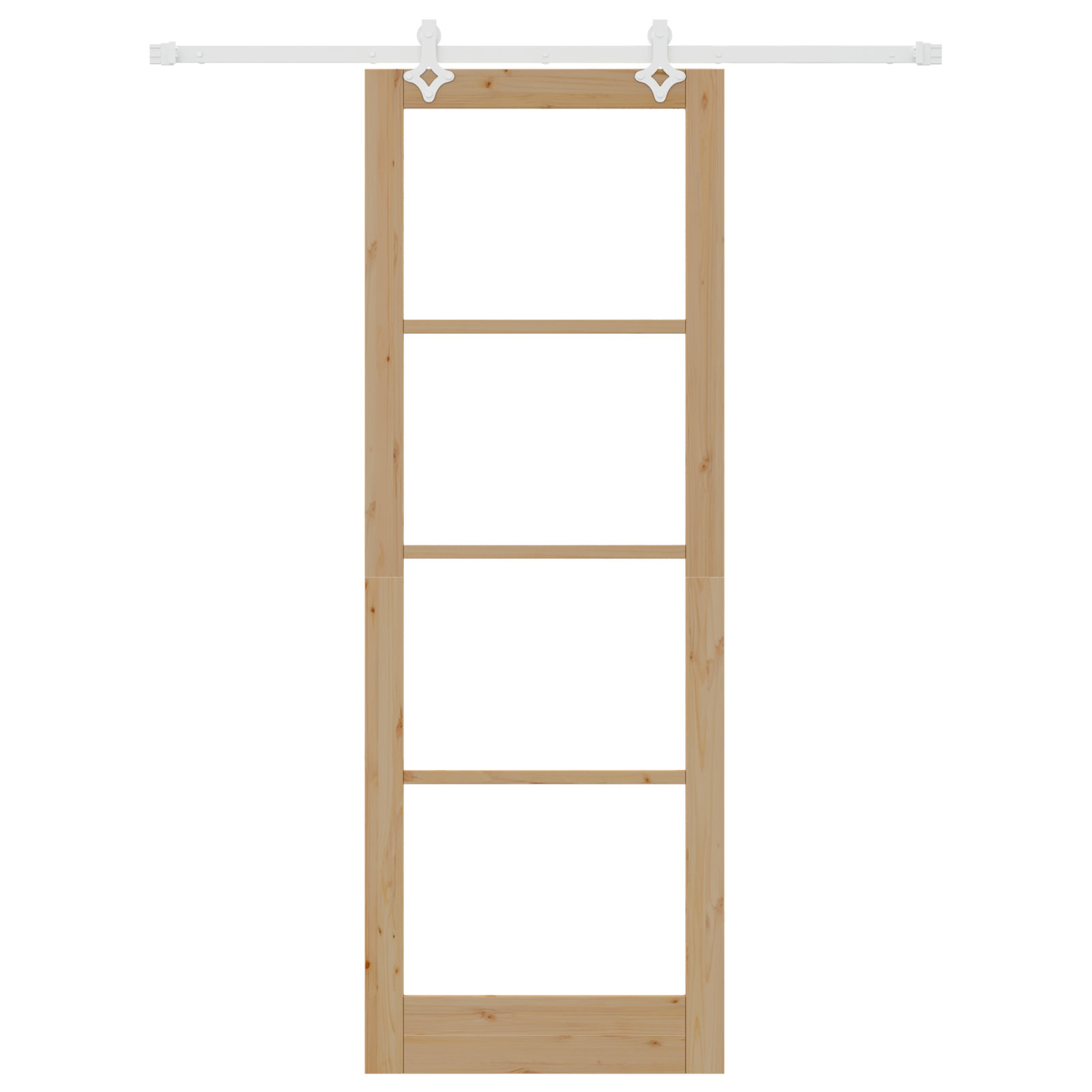 Sliding Door with Hardware Set 83x232 cm Solid Wood Pine - Image 4