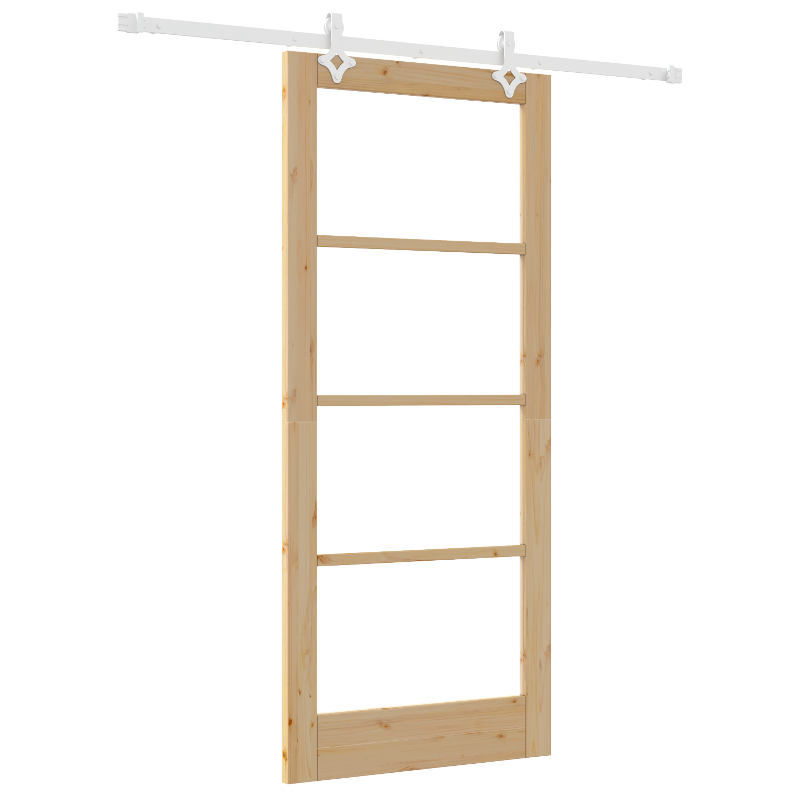 Sliding Door with Hardware Set 86x198.5 cm Solid Wood Pine - Image 2
