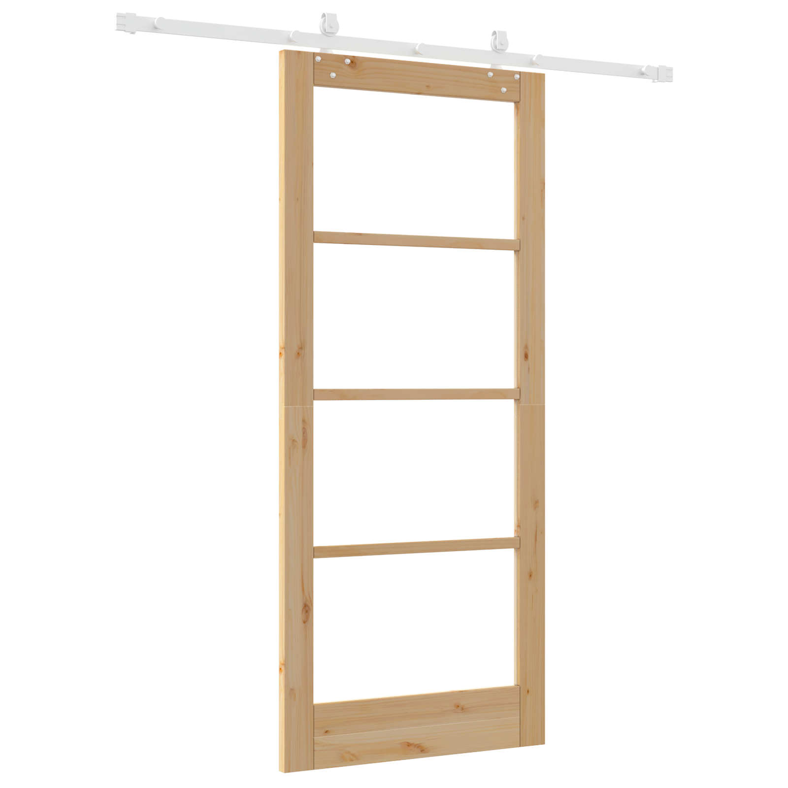 Sliding Door with Hardware Set 86x198.5 cm Solid Wood Pine - Image 6