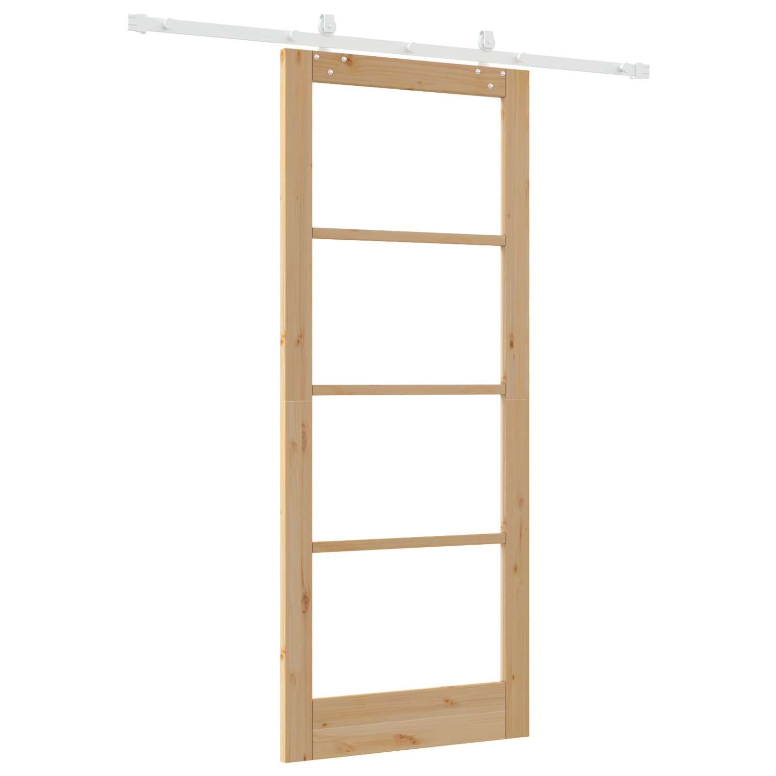 Sliding Door with Hardware Set 86x211 cm Solid Wood Pine - Image 6