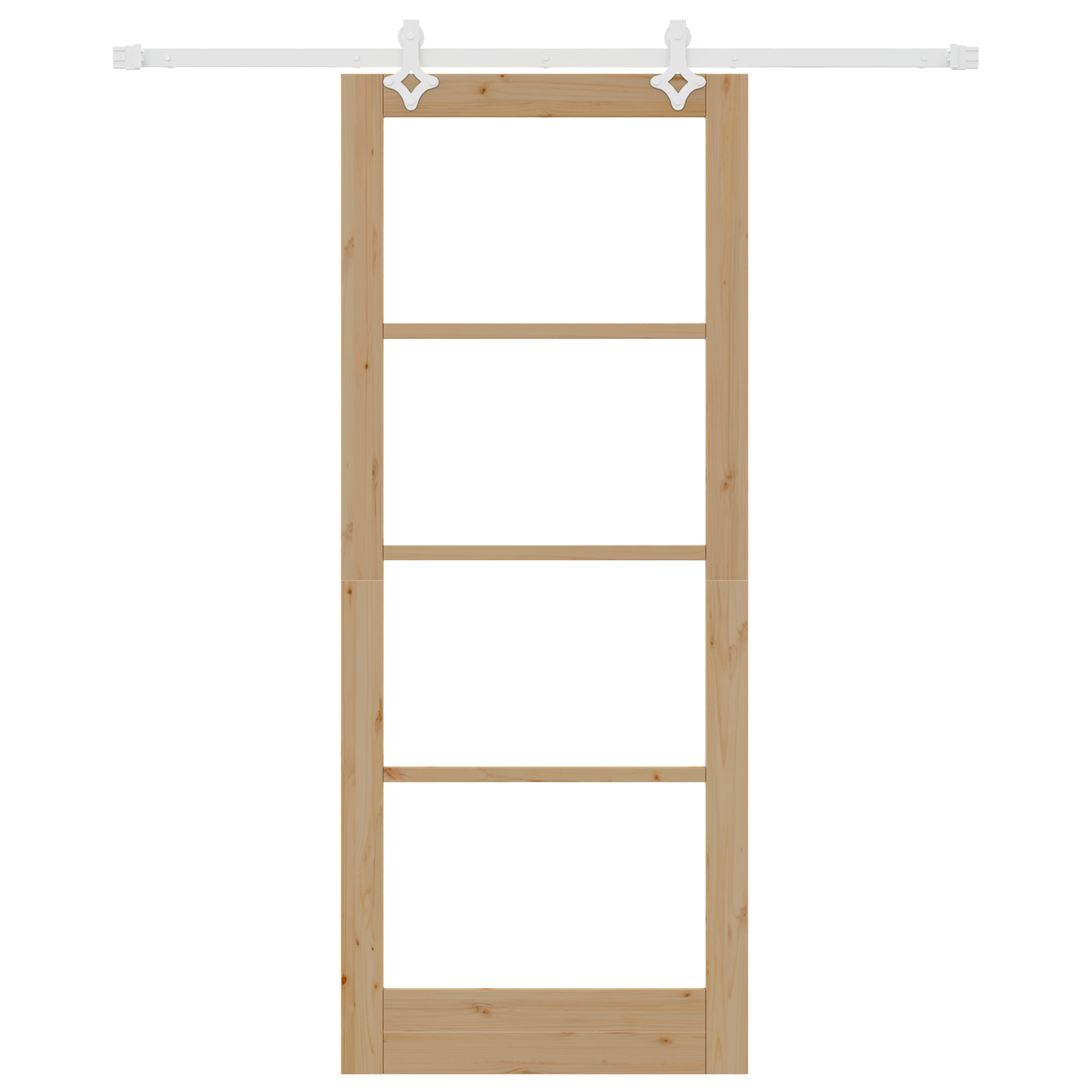 Sliding Door with Hardware Set 86x211 cm Solid Wood Pine - Image 4