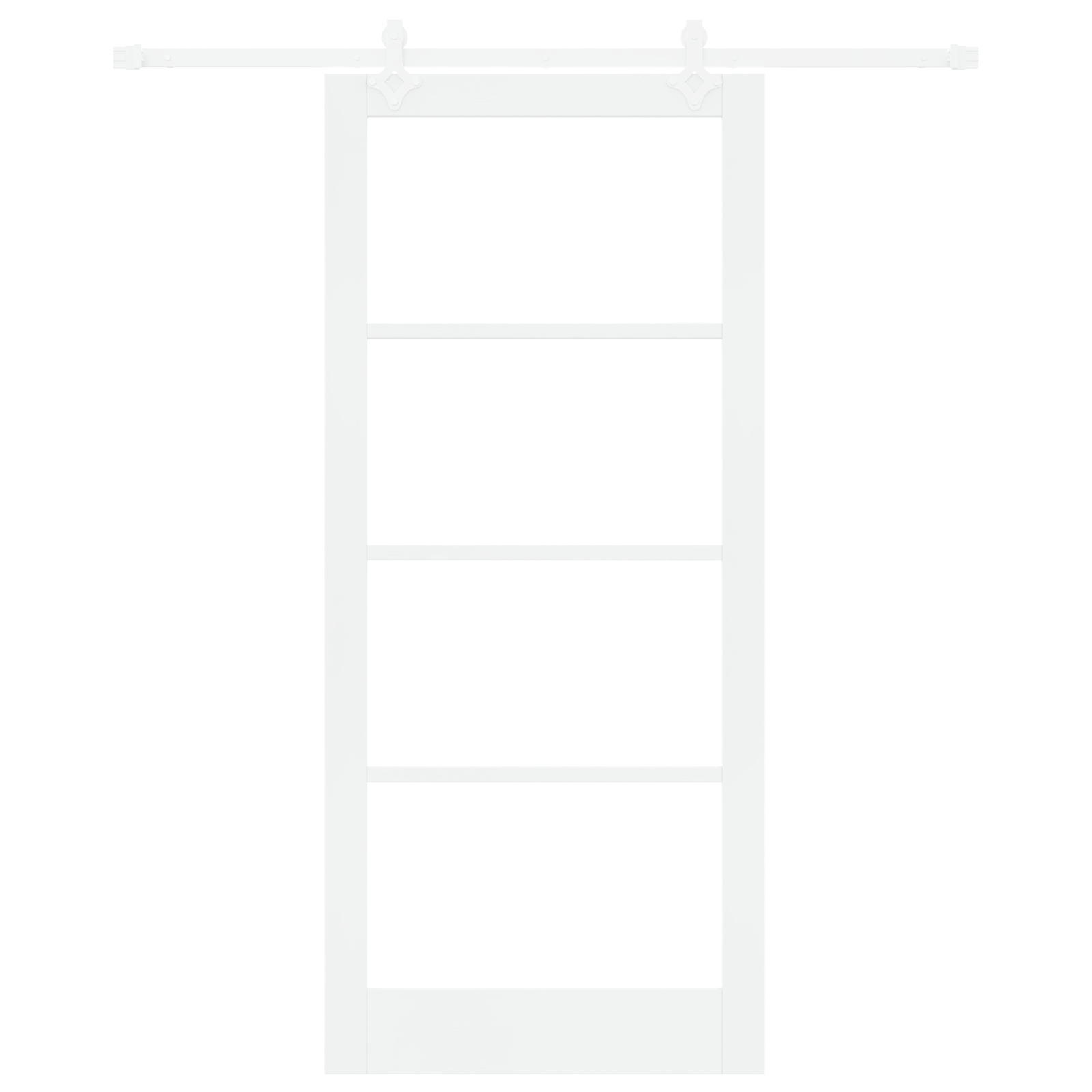 Sliding Door with Hardware Set White 93x211 cm Solid Wood Pine - Image 4