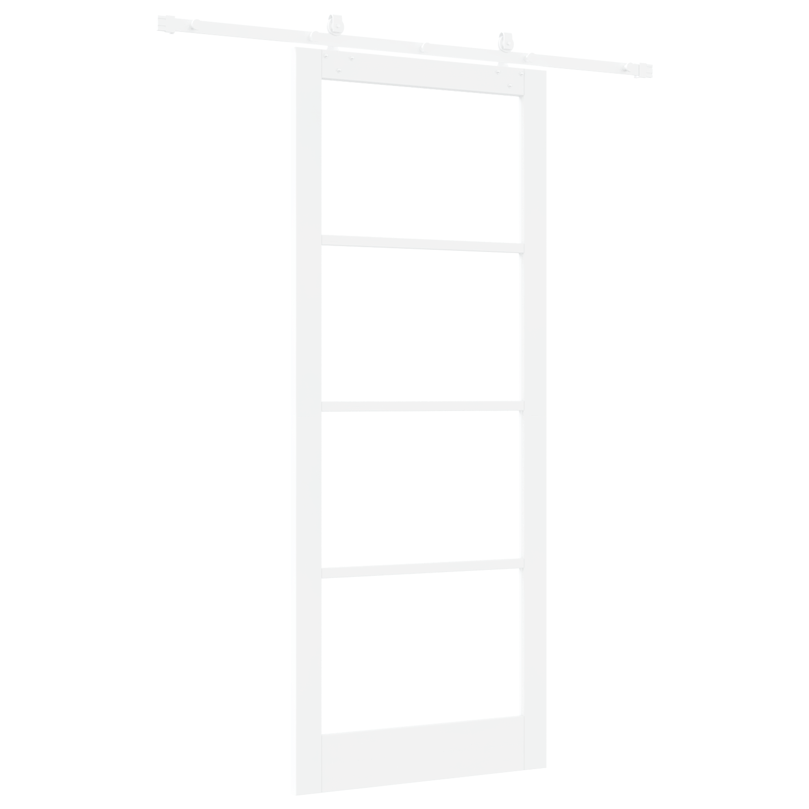 Sliding Door with Hardware Set White 93x232 cm Solid Wood Pine - Image 6