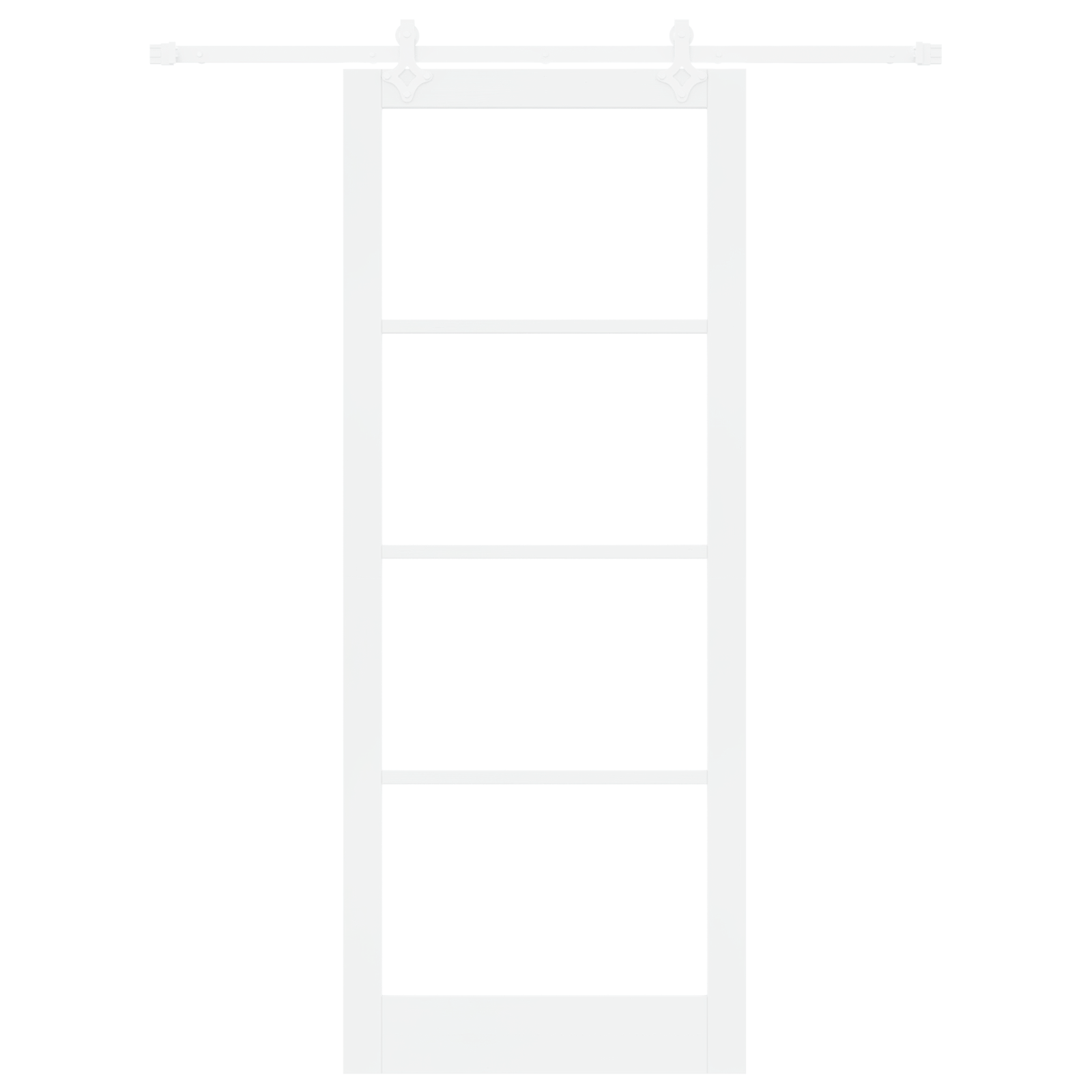 Sliding Door with Hardware Set White 93x232 cm Solid Wood Pine - Image 4