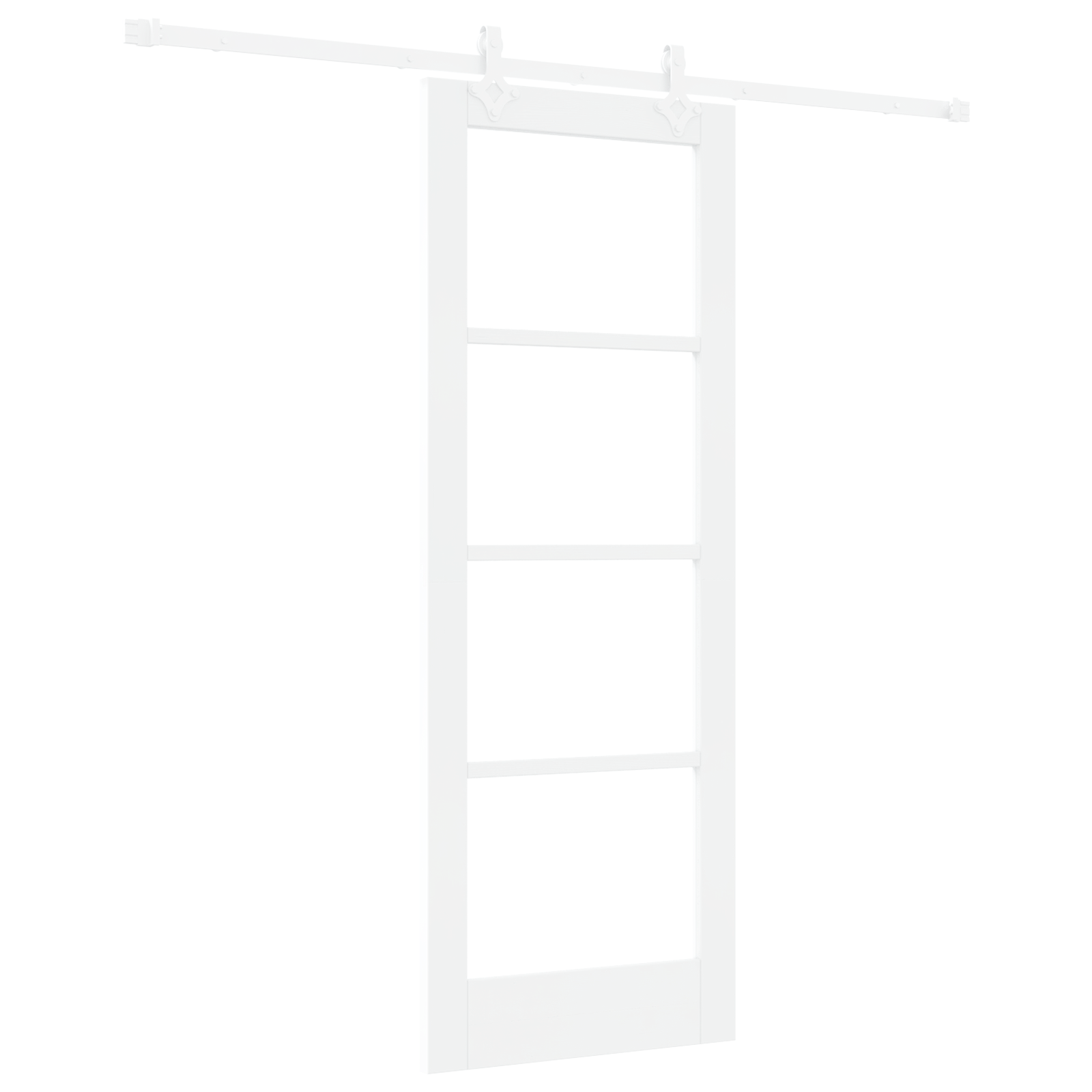 Sliding Door with Hardware Set White 73.5x198.5 cm Solid Wood Pine - Image 2