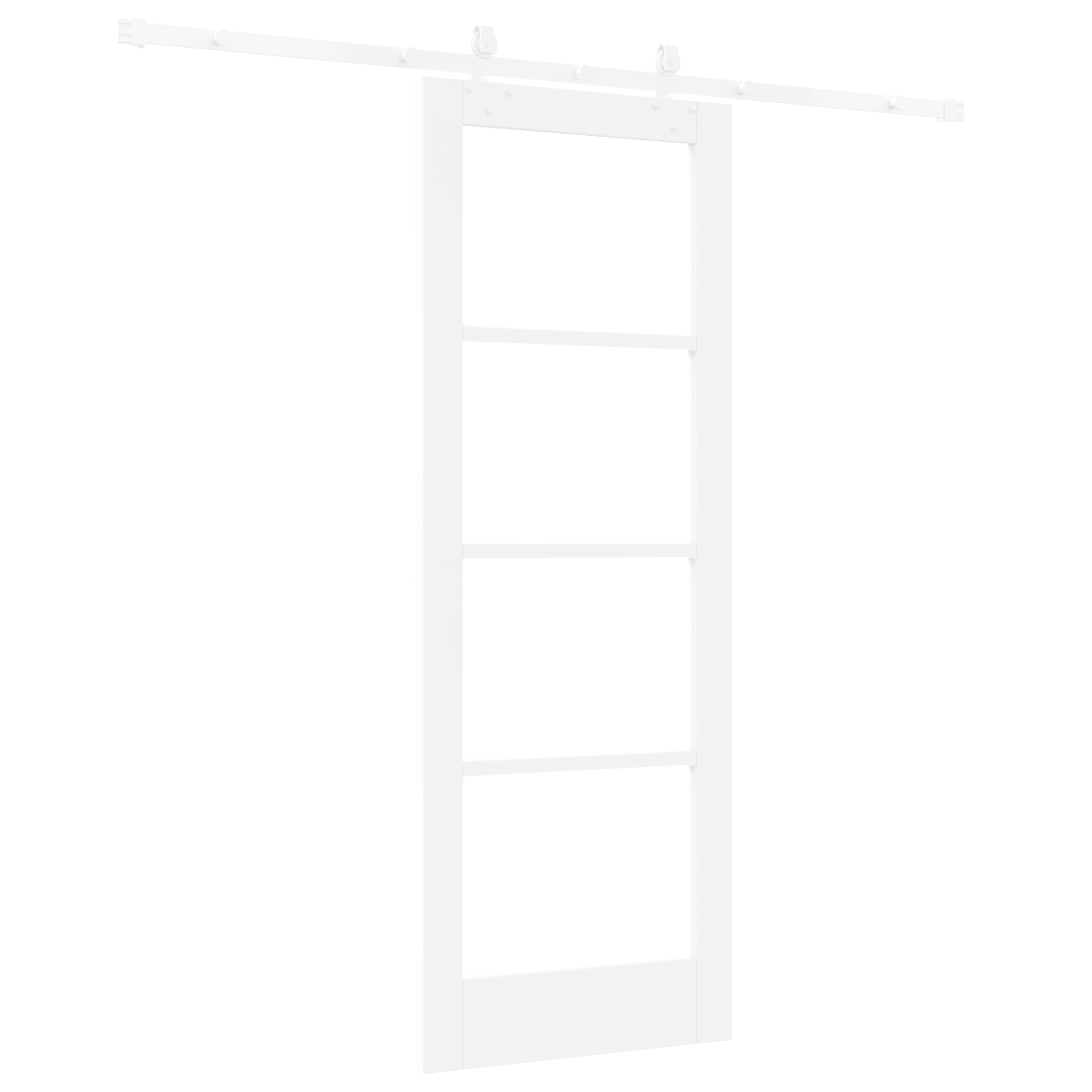 Sliding Door with Hardware Set White 73.5x198.5 cm Solid Wood Pine - Image 6