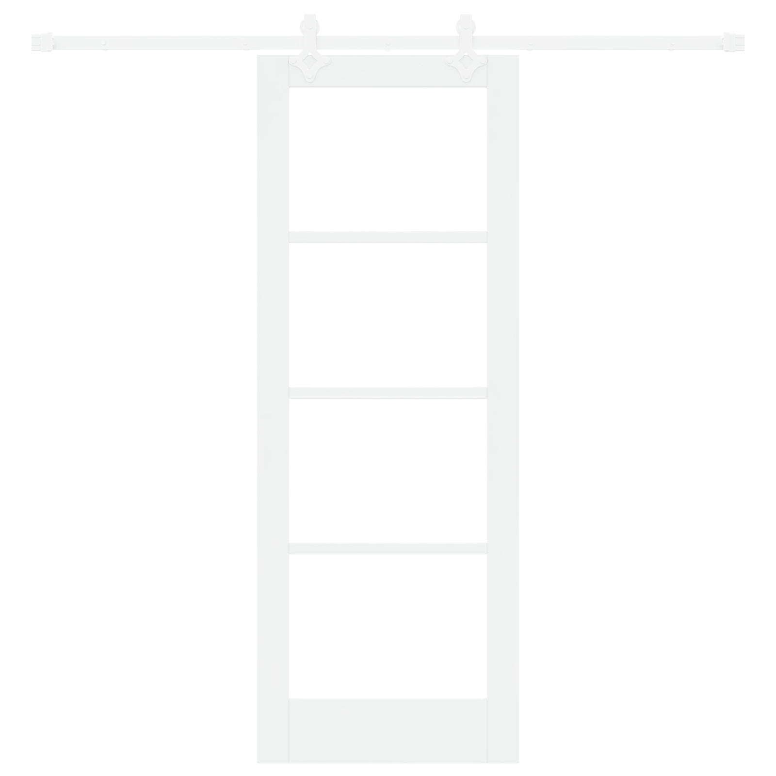 Sliding Door with Hardware Set White 73.5x198.5 cm Solid Wood Pine - Image 4