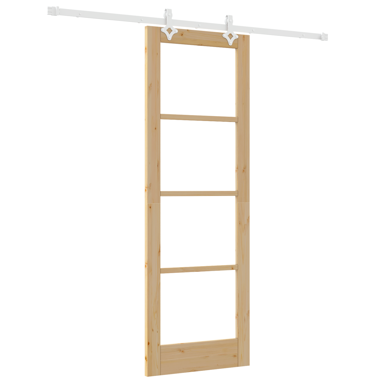 Sliding Door with Hardware Set 73.5x211 cm Solid Wood Pine - Image 2